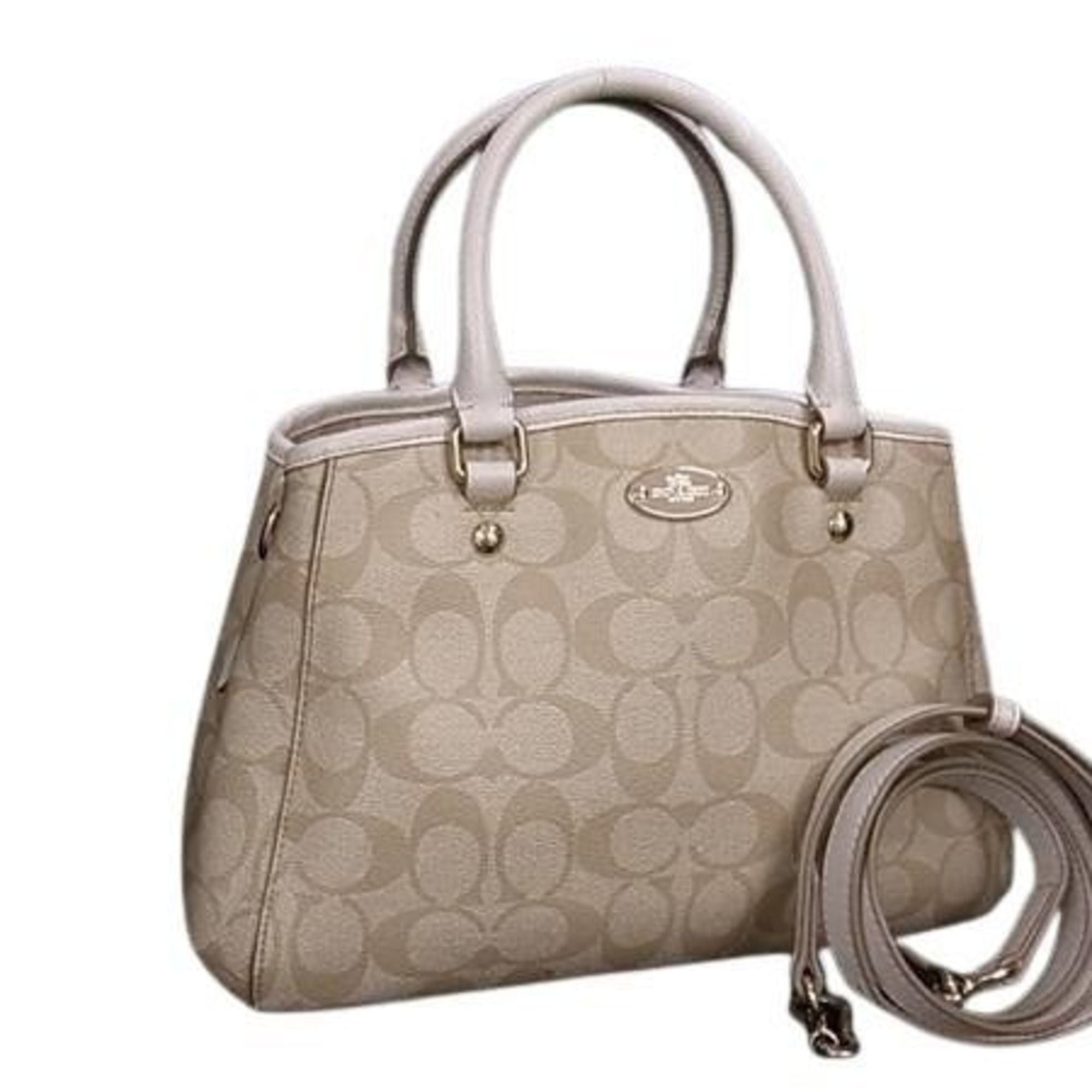 Coach COACH Signature Handbag F34605 Beige Ivory Leather Women's Size ONE SIZE - 1 Thumbnail