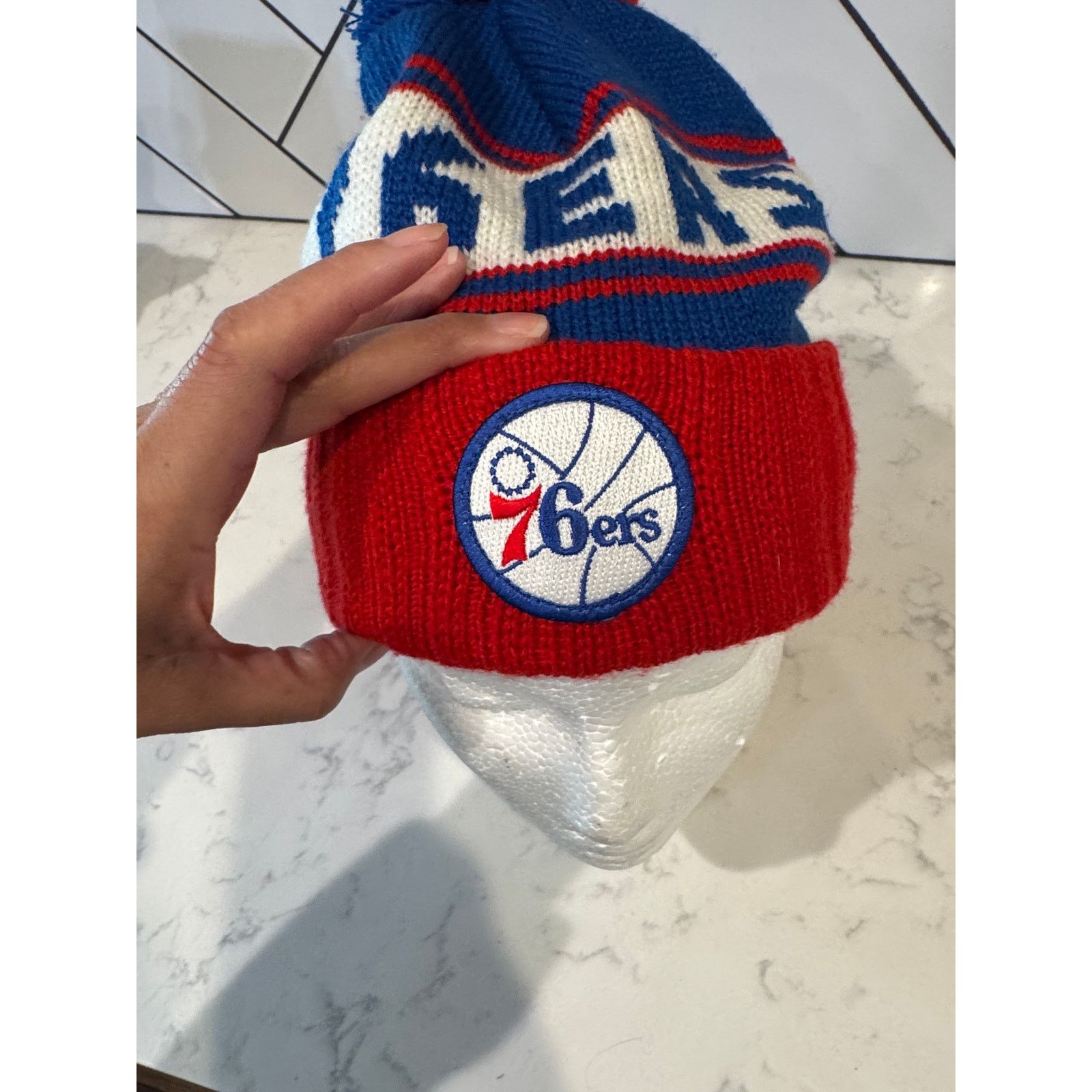 Other Vintage Hardwood Classics 76ers knit Pom Pom beanie hat Size ONE SIZE - 5 Thumbnail