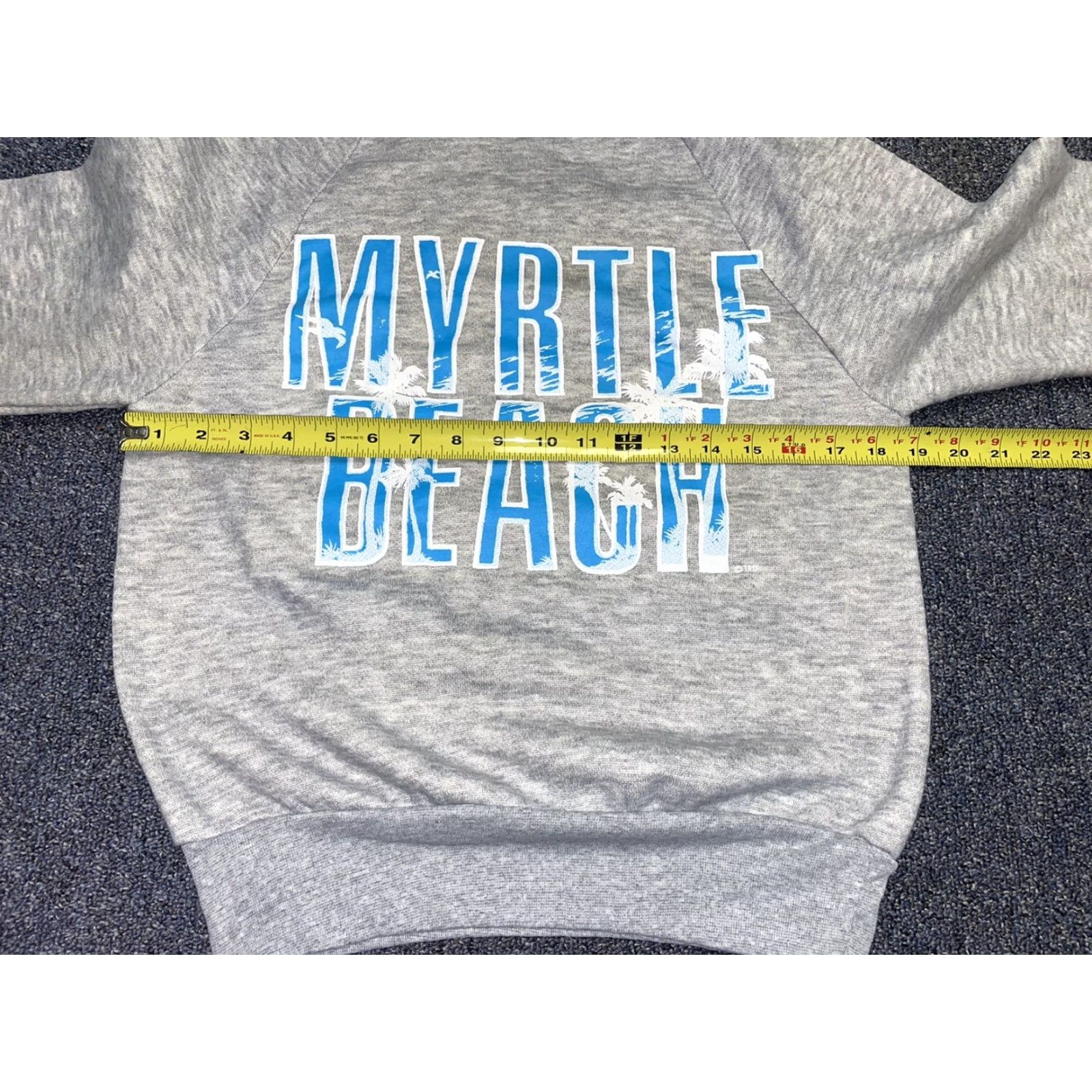 Vintage VINTAGE Yale Myrtle Beach Raglan Sweatshirt S Crewneck Men Gray 80s USA Beach Vacation Shirt Size US S / EU 44-46 / 1 - 3 Thumbnail