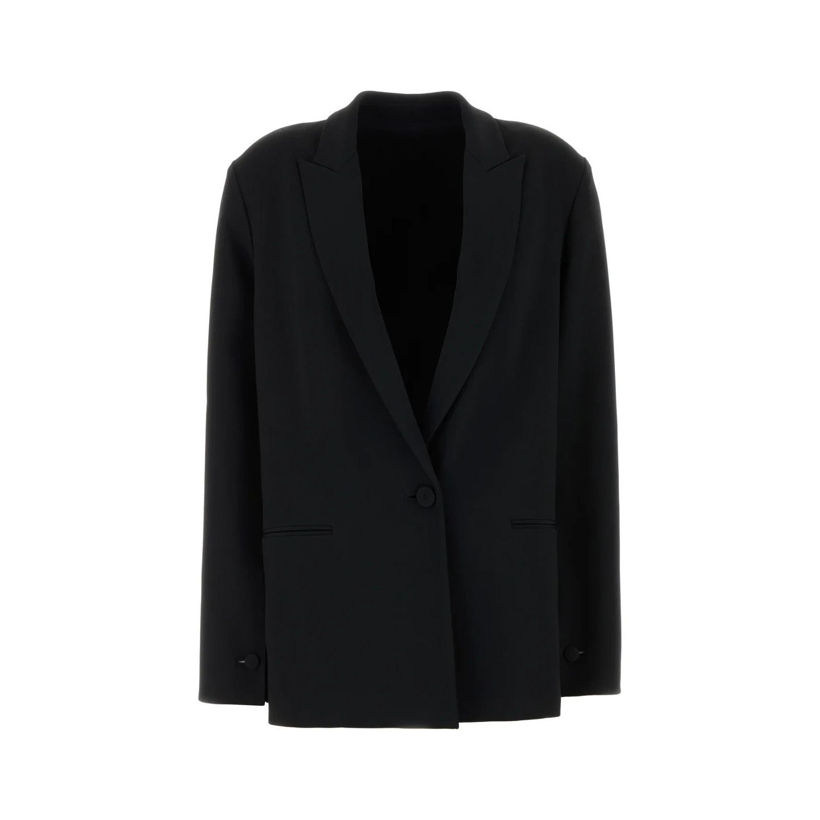 Alberta Ferretti ALBERTA FERRETTI Black Stretch Crepe Blazer Jacket New & Aut Size L / US 10 / IT 46 - 1 Thumbnail