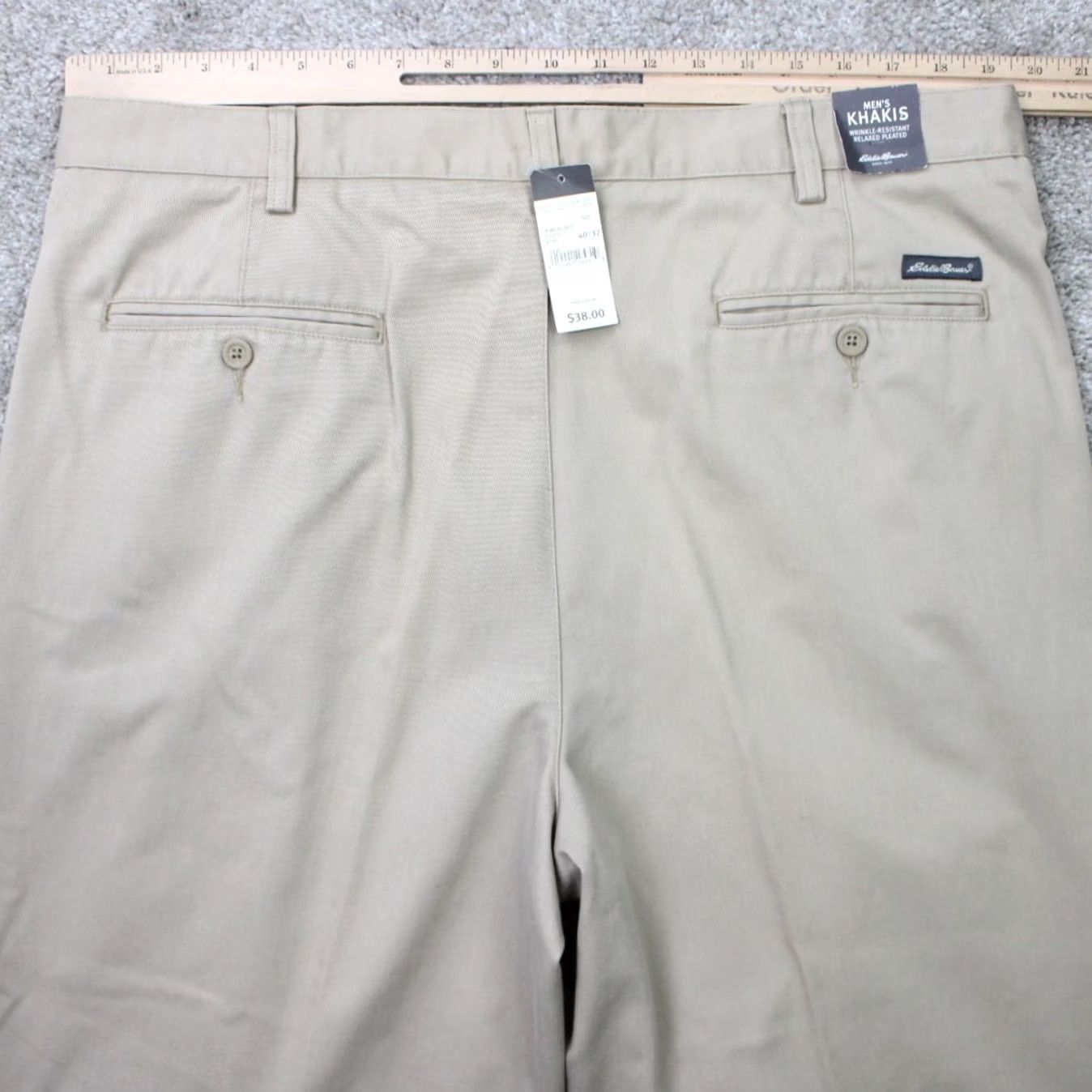 Eddie Bauer Eddie Bauer Chino Pants Mens 40x32 Beige NWT Slim/Regular Straight Front Wool Blend? Size US 40 / EU 56 - 7 Thumbnail