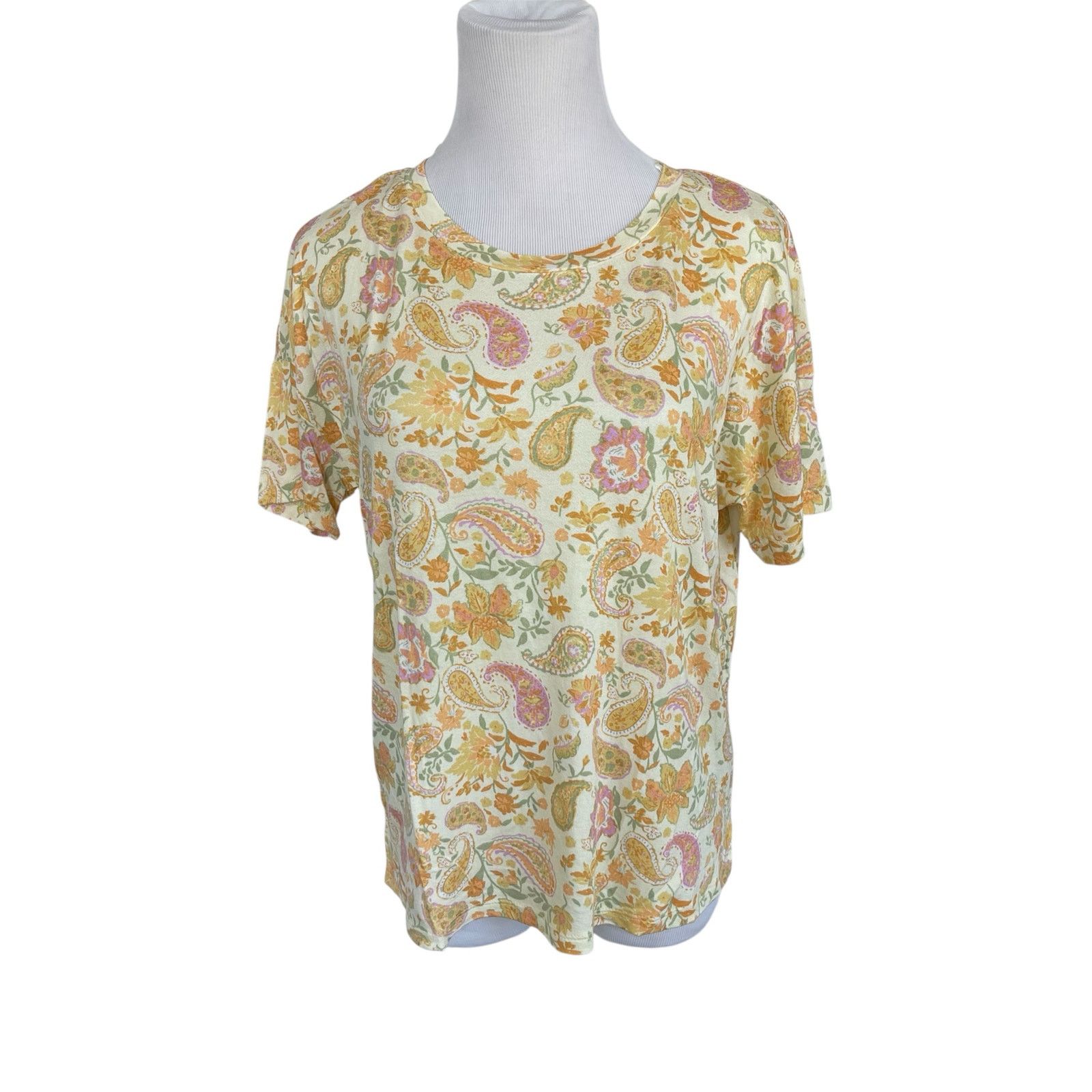 Other NEW NWT S Olive + Oak Yellow Butter Floral Short Sleeve Top Size S / US 4 / IT 40 - 1 Thumbnail