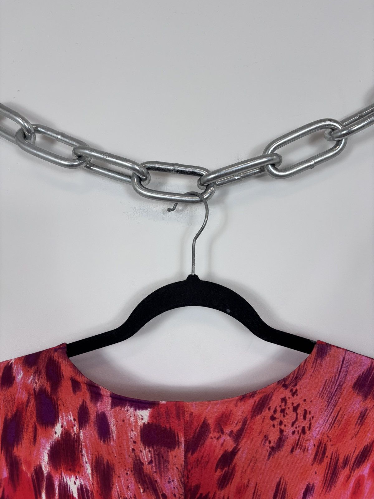 Iceberg Iceberg Women’s Red Abstract Animal Print V-Neck Dress Size L / US 10 / IT 46 - 14 Thumbnail