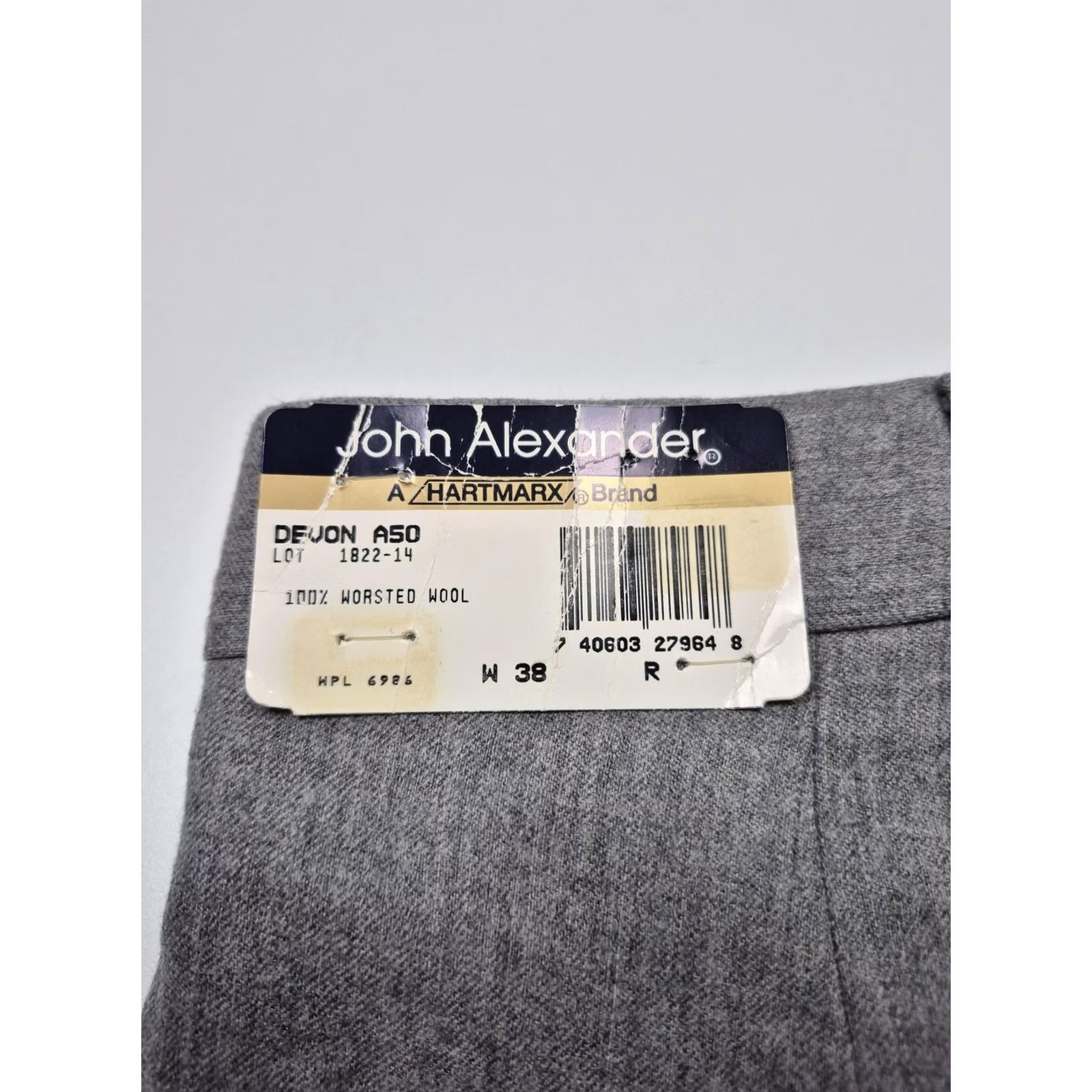 Vintage VTG John Alexander Dress Pants Mens 38x36 Gray Wool Pleated Classic Fit Unhemmed Size US 38 / EU 54 - 3 Thumbnail