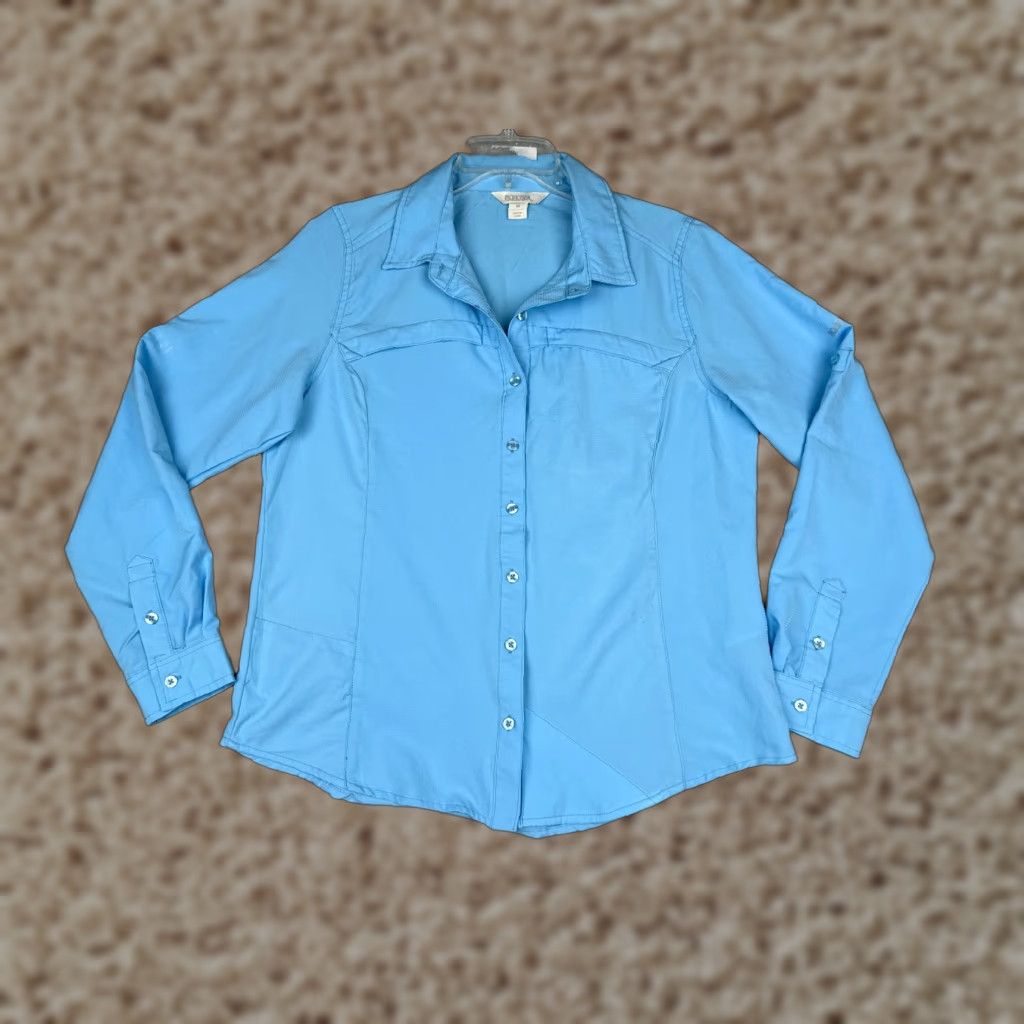 Vintage Pacific Trail Shirt Women Medium Blue Button Up Long Sleeve Polyester Blend Size M / US 6-8 / IT 42-44 - 1 Thumbnail