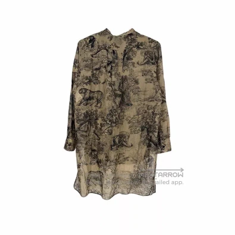 Dior Dior Brown jungle animal shirt Size XS / US 0-2 / IT 36-38 - 2 Thumbnail