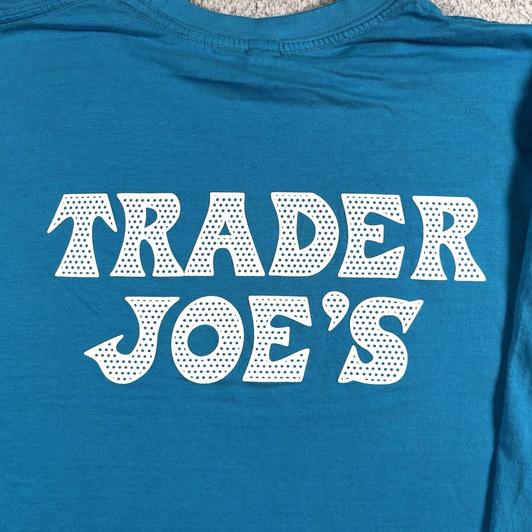 Vintage Trader Joes Shirt Mens L Blue Long Sleeve Crew Work Logo T-Shirt Classic Flower All Seasons Size US L / EU 52-54 / 3 - 4 Thumbnail