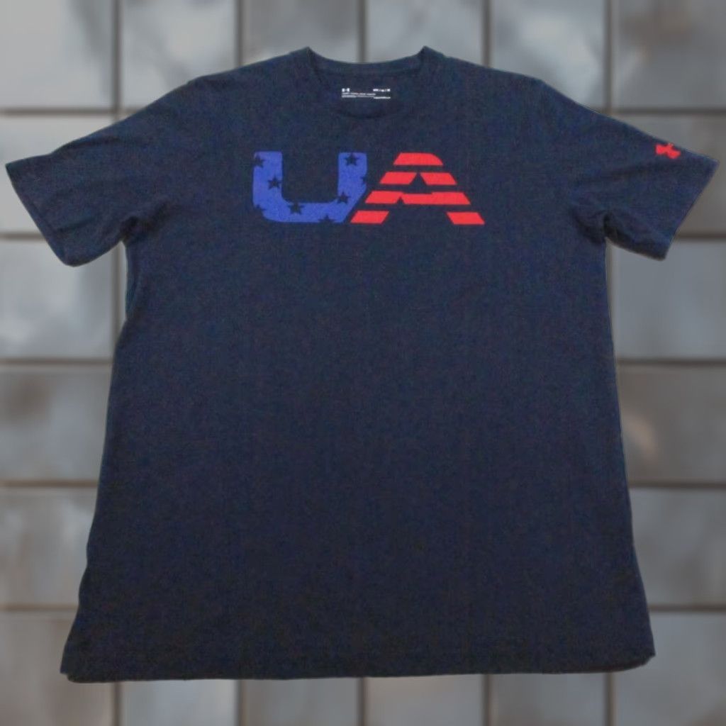 Under Armour Under Armour Shirt Mens Medium Blue USA HeatGear Loose Fit Patriotic Graphic Size US M / EU 48-50 / 2 - 1 Thumbnail