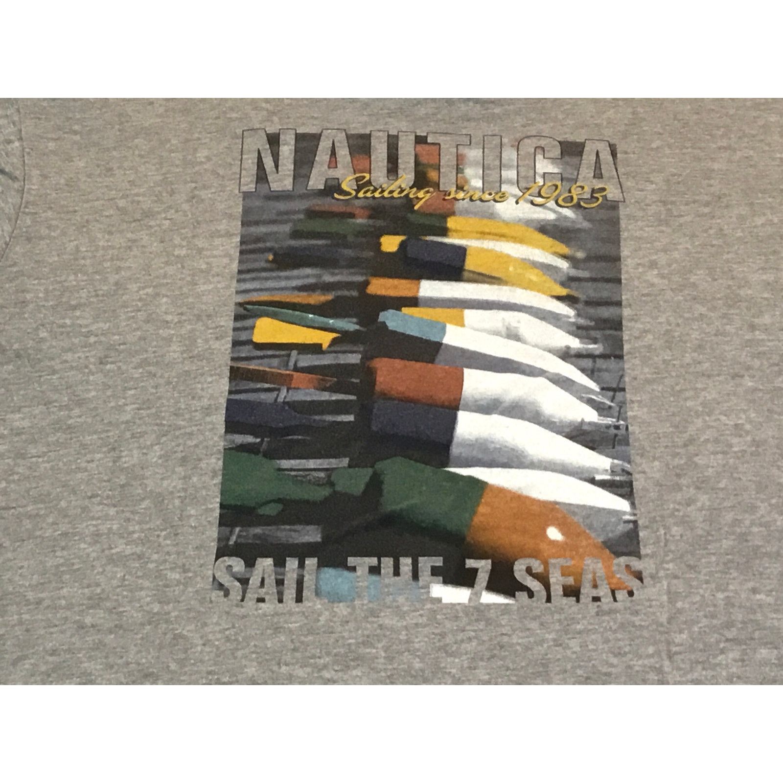 Nautica Nautica Sail The 7 Seas Gray Pocket T-Shirt Size Medium Size US M / EU 48-50 / 2 - 5 Thumbnail