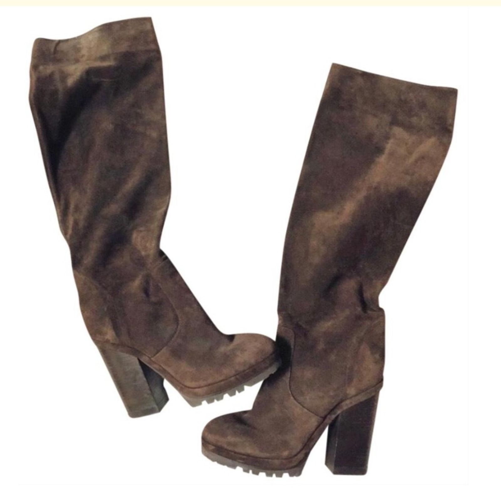 Michael Kors MICHAEL KORS COLLECTION Chocolate Suede Leather Heel Boot 9 Size US 9 / EU 42 - 1 Thumbnail