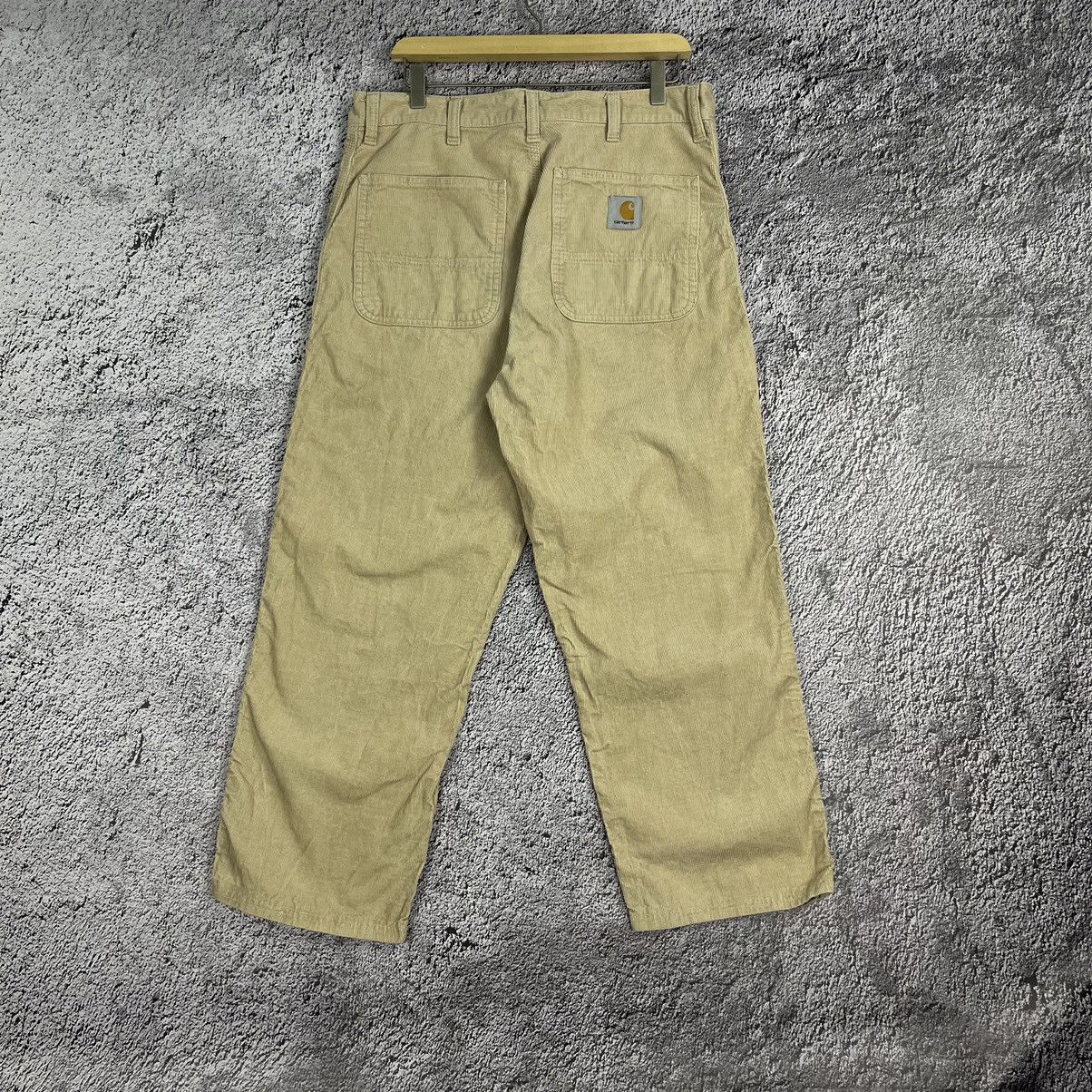 Carhartt × Carhartt Wip × Vintage 🦖VINTAGE🦖 Carhartt WIP Corduroy Beige Simple Pants Velvet Size US 33 - 1 Thumbnail