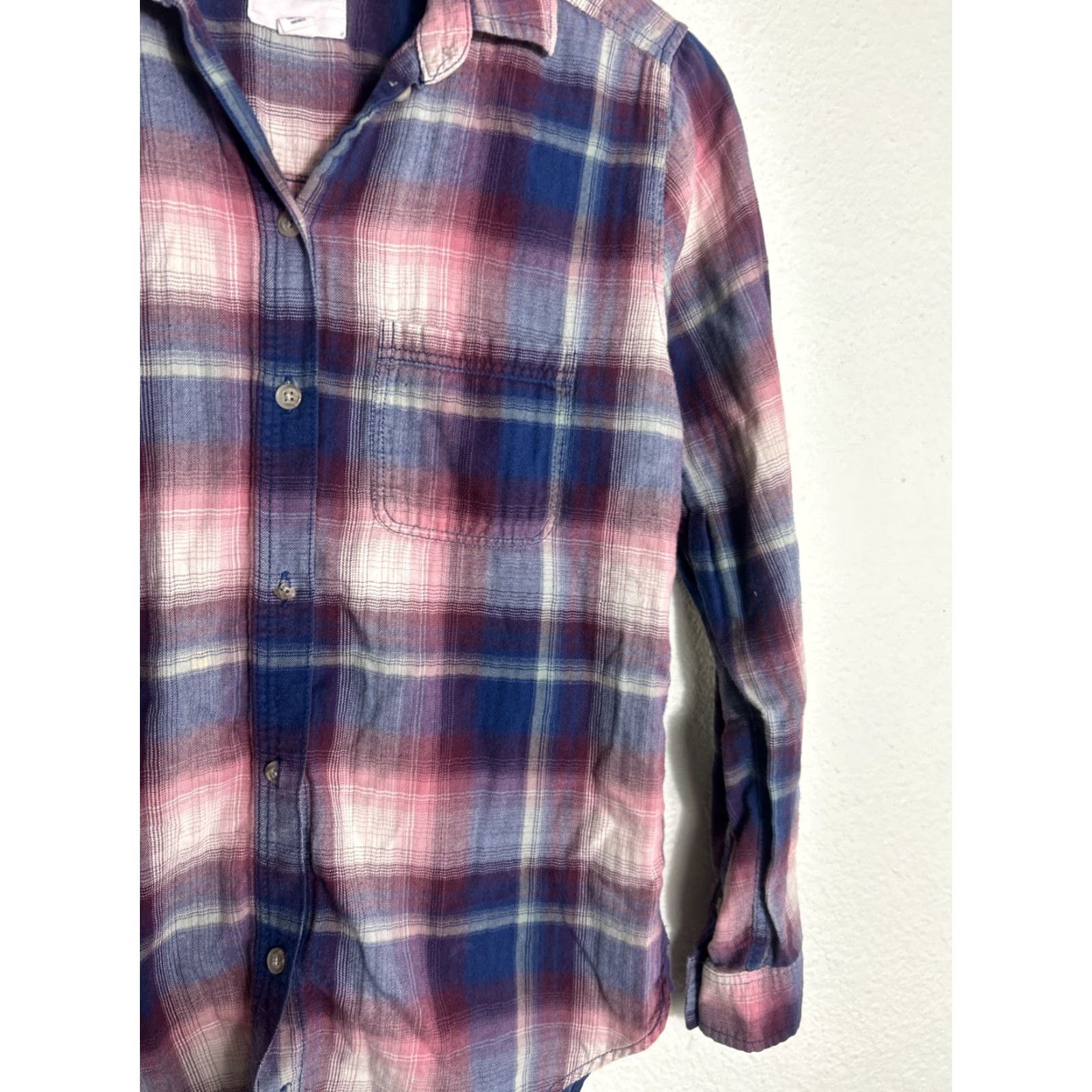 American Eagle Outfitters VINTAGE American Eagle Shirt Plaid Button-Up Long Sleeve Purple Small Womens Boyfriend Fit Sized S Size S / US 4 / IT 40 - 4 Thumbnail