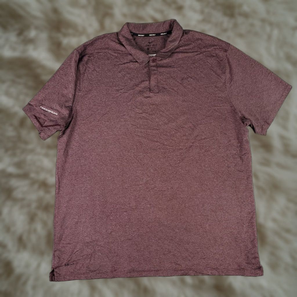 Nike Nike Polo Shirt Mens Size 2XL Red Striped Swoosh Golf Casual Short Sleeve Polo Type Nike Dri-Fit Size US XXL / EU 58 / 5 - 1 Thumbnail