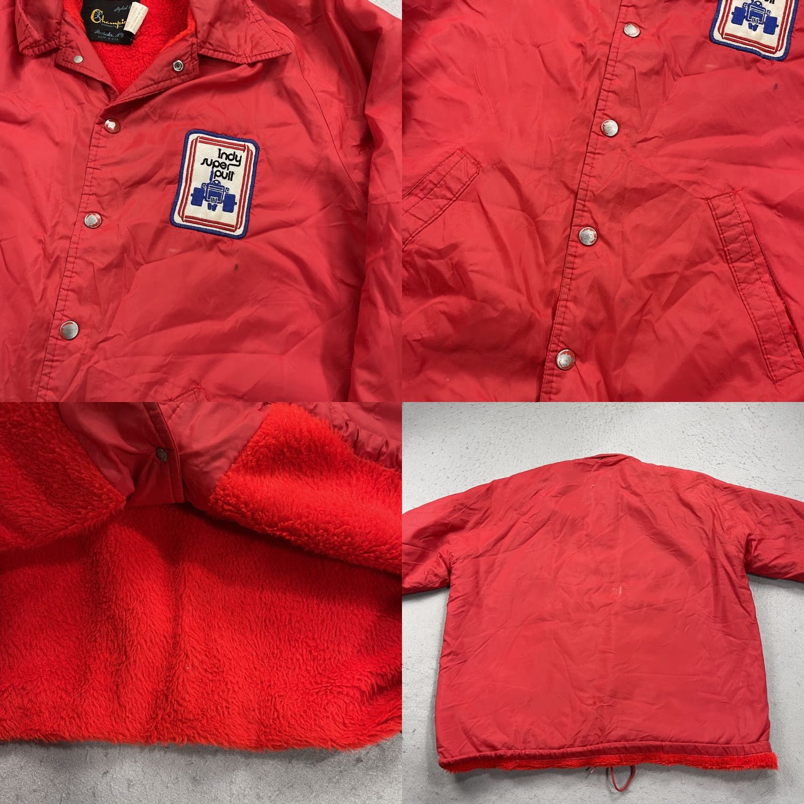 Champion VINTAGE Champion Jacket Mens Large Running Man Indy Super Pull Fur Racing 60s Size US L / EU 52-54 / 3 - 8 Thumbnail