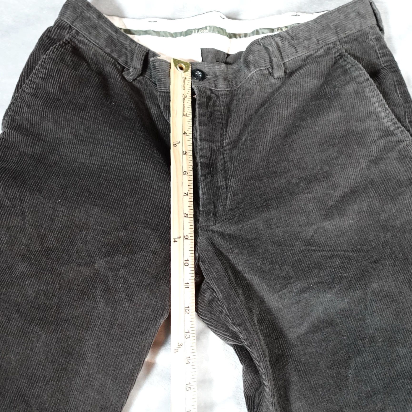 Vintage L.L. Bean Pants Mens 36x30 Gray Corduroy Straight Fit Stretch Size US 36 / EU 52 - 6 Thumbnail