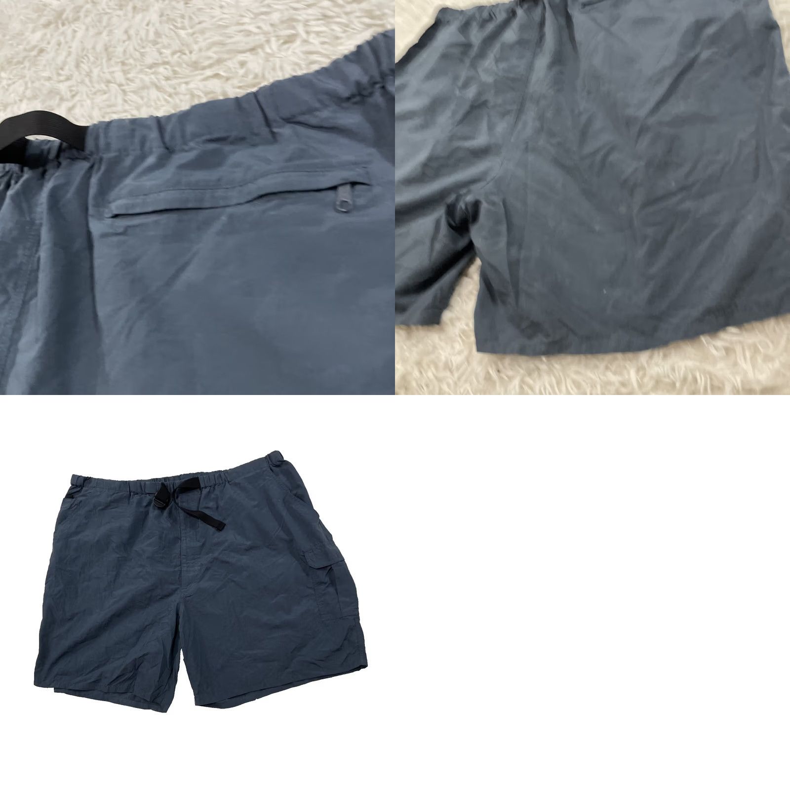 Vintage VINTAGE Unbranded Nylon Shorts Mens 2XL Gray Slim Belted Cargo-Pocket 90s Activewear Gym & Training Mens Size US 39 - 11 Thumbnail