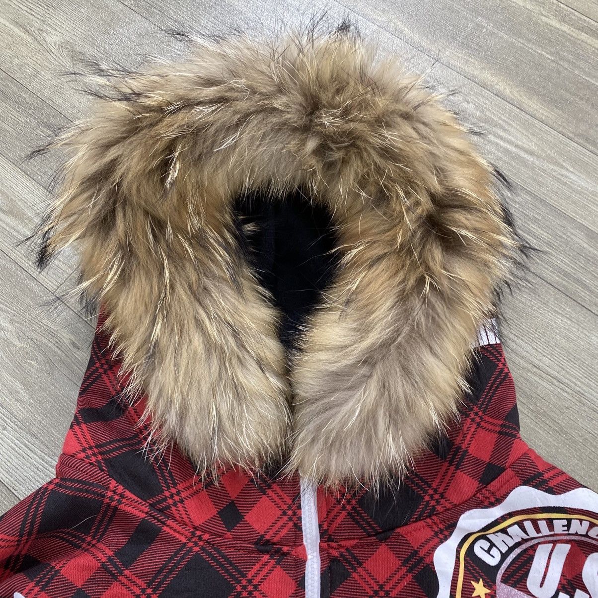 Japanese Brand 2000s Excuse Zip Fur Hoodie Poem Ifsix Gothic Lgb Style Size US XXL / EU 58 / 5 - 4 Thumbnail