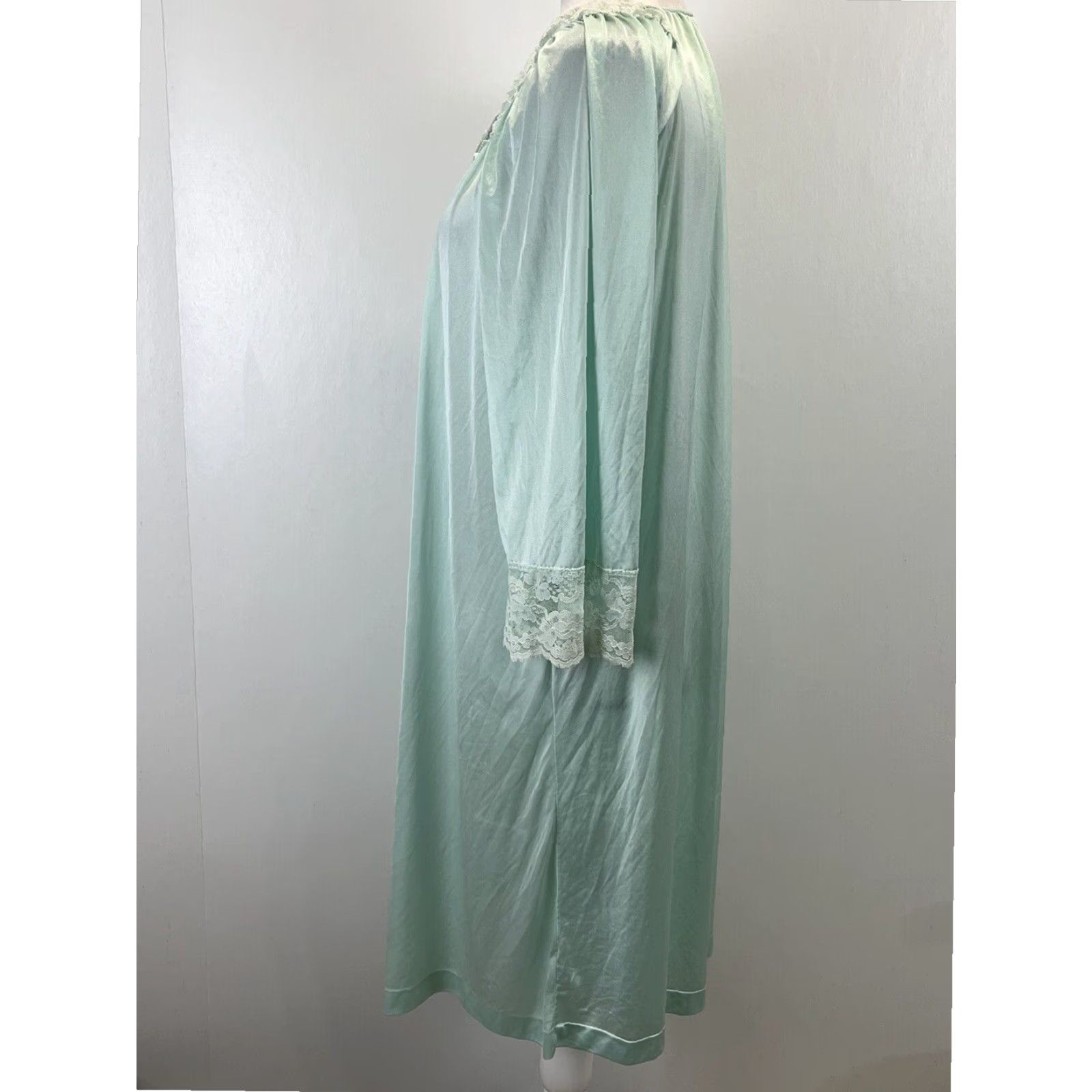 Vintage VINTAGE Gilead Nylon Robe Medium Mint Green 1970s Classic Womens Size ONE SIZE - 2 Thumbnail