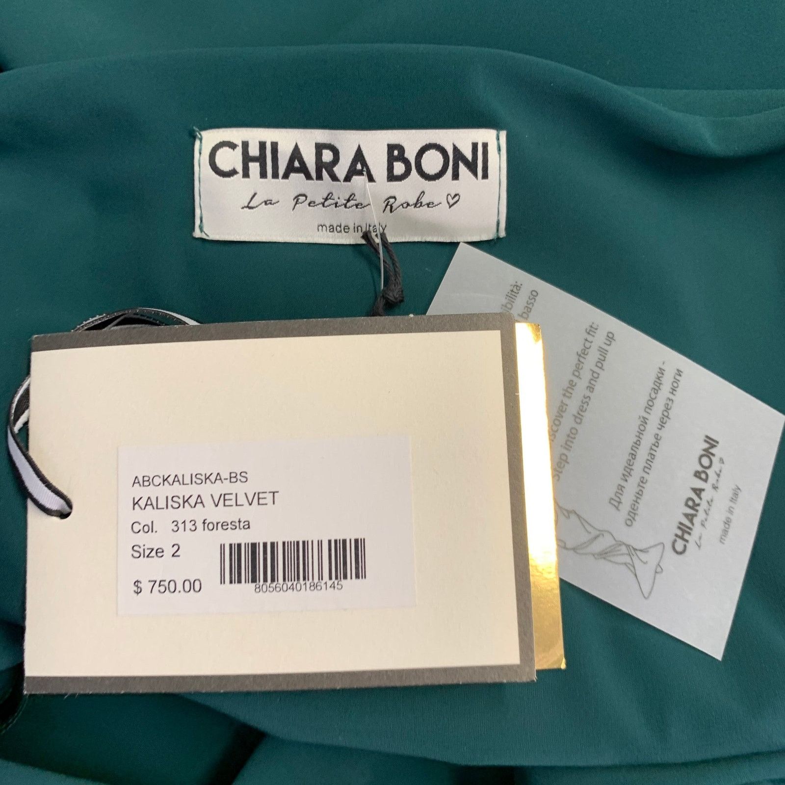 Chiara Boni Kaliska Green Velvet Polyamide Off Shoulder Fitted Dress Size XS / US 0-2 / IT 36-38 - 10 Thumbnail