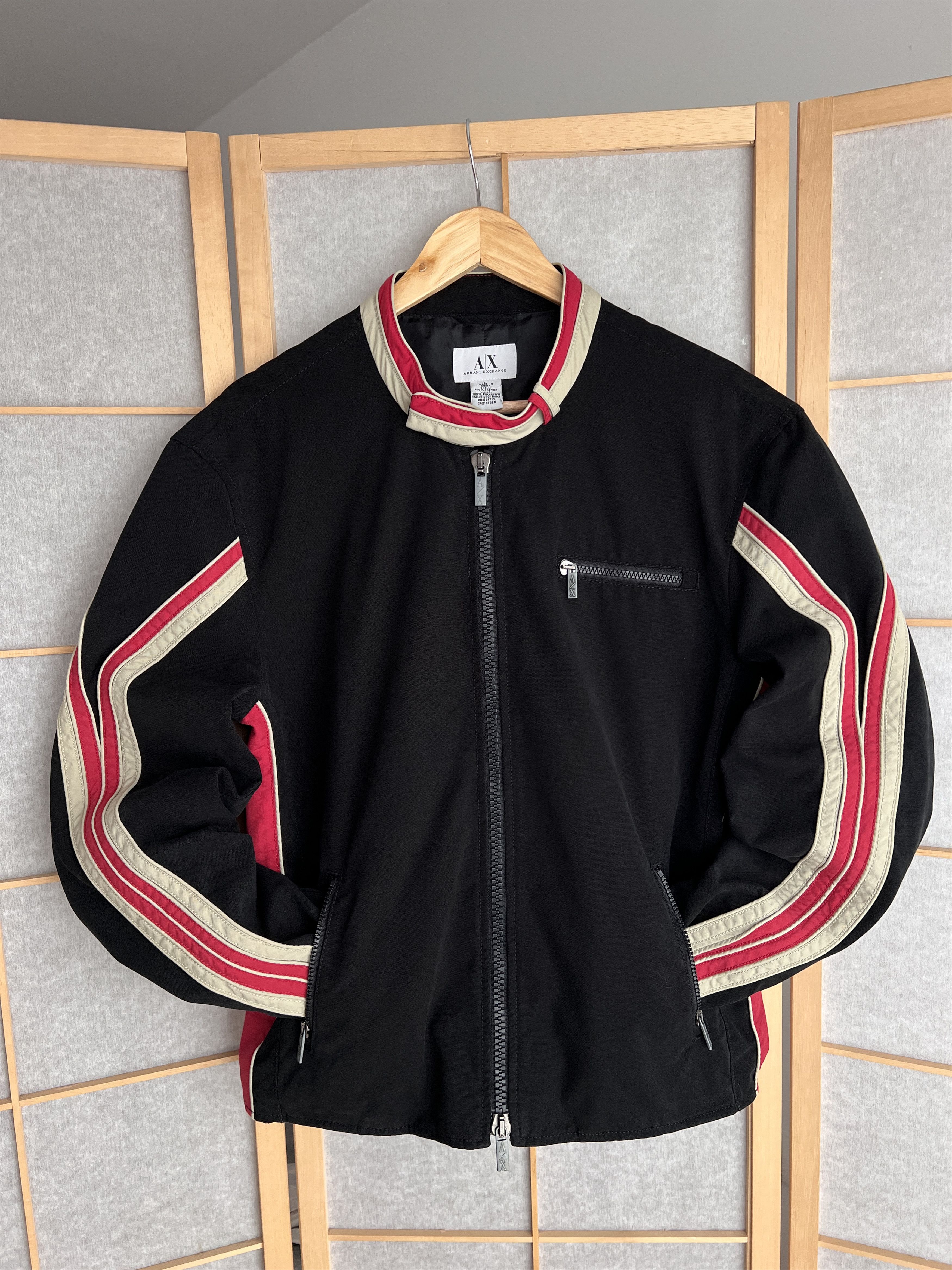 Armani Exchange racing bomber jacket biker cropped 00s boxy