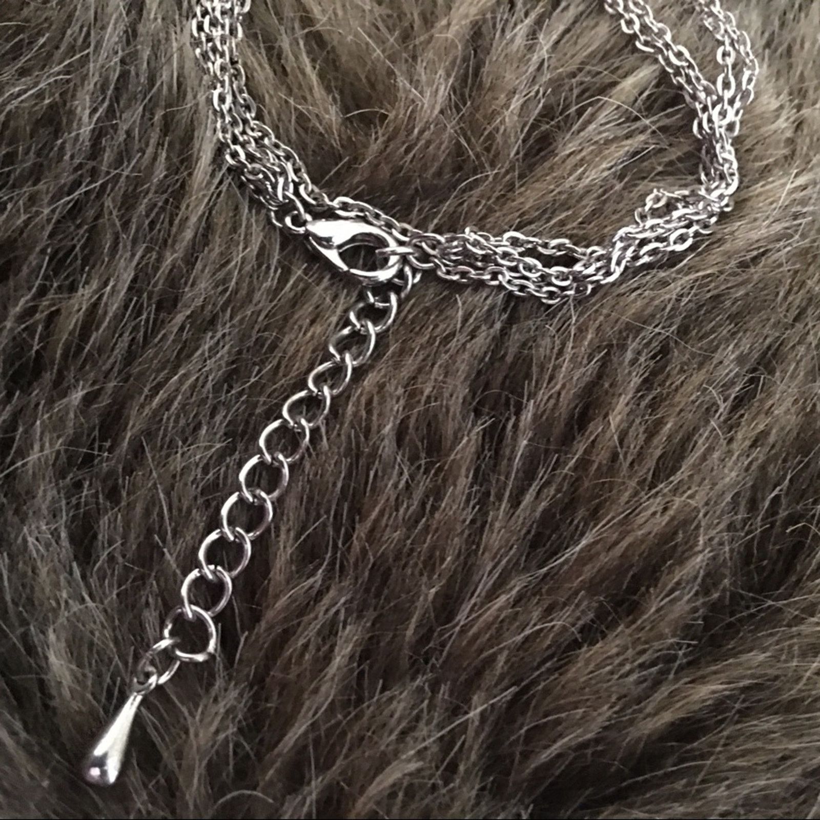 Jewelry Rhinestone pave heart multi strand chain necklace Size ONE SIZE - 6 Thumbnail