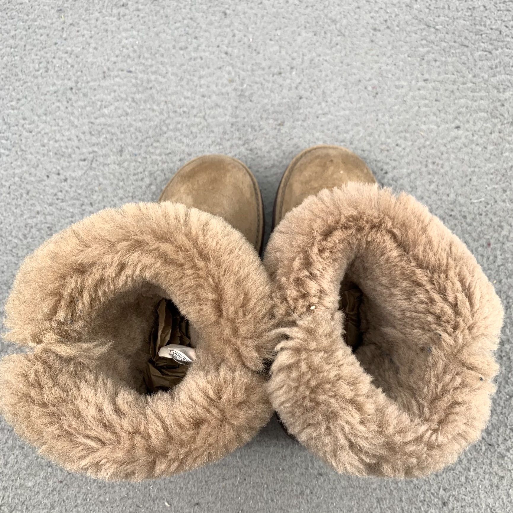 Ugg UGG Boots Women's 5 Beige Ankle Suede Leather Shearling Lined Winter Chic Size US 5 / IT 35 - 7 Thumbnail
