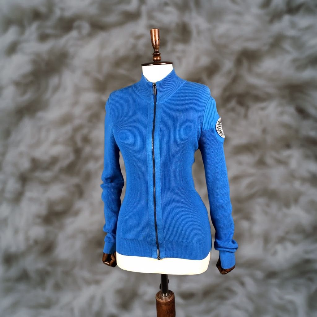Vintage Bikkembergs Full Zip Top Cotton Blue Women M Regular Fit Shirt XS? Size M / US 6-8 / IT 42-44 - 1 Thumbnail