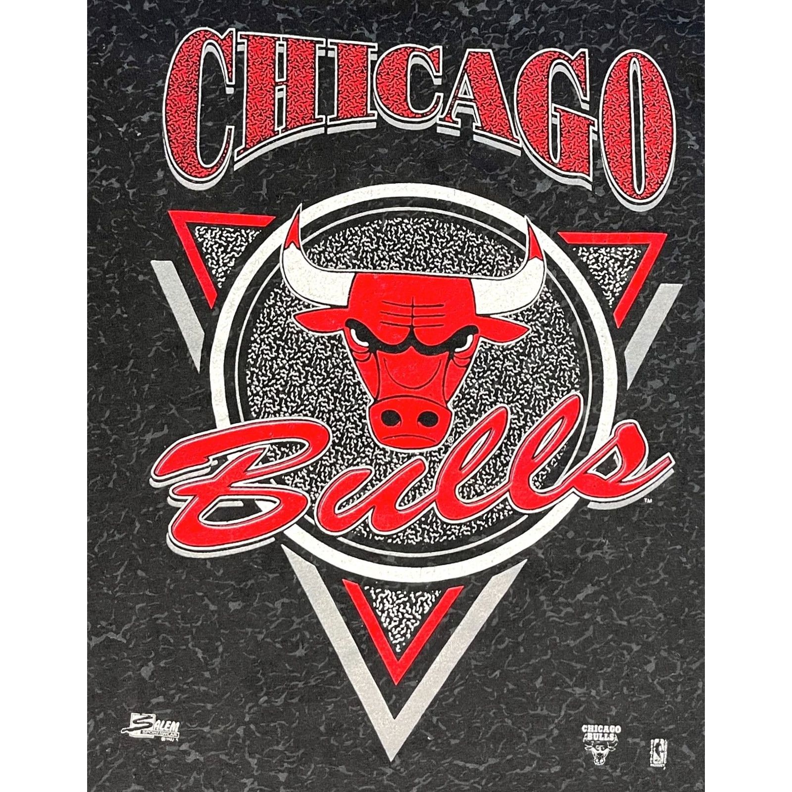 Salem Sportswear VINTAGE Chicago Bulls Salem Sportswear T-Shirt Men's Marble 90s Size L Black Size US L / EU 52-54 / 3 - 3 Thumbnail