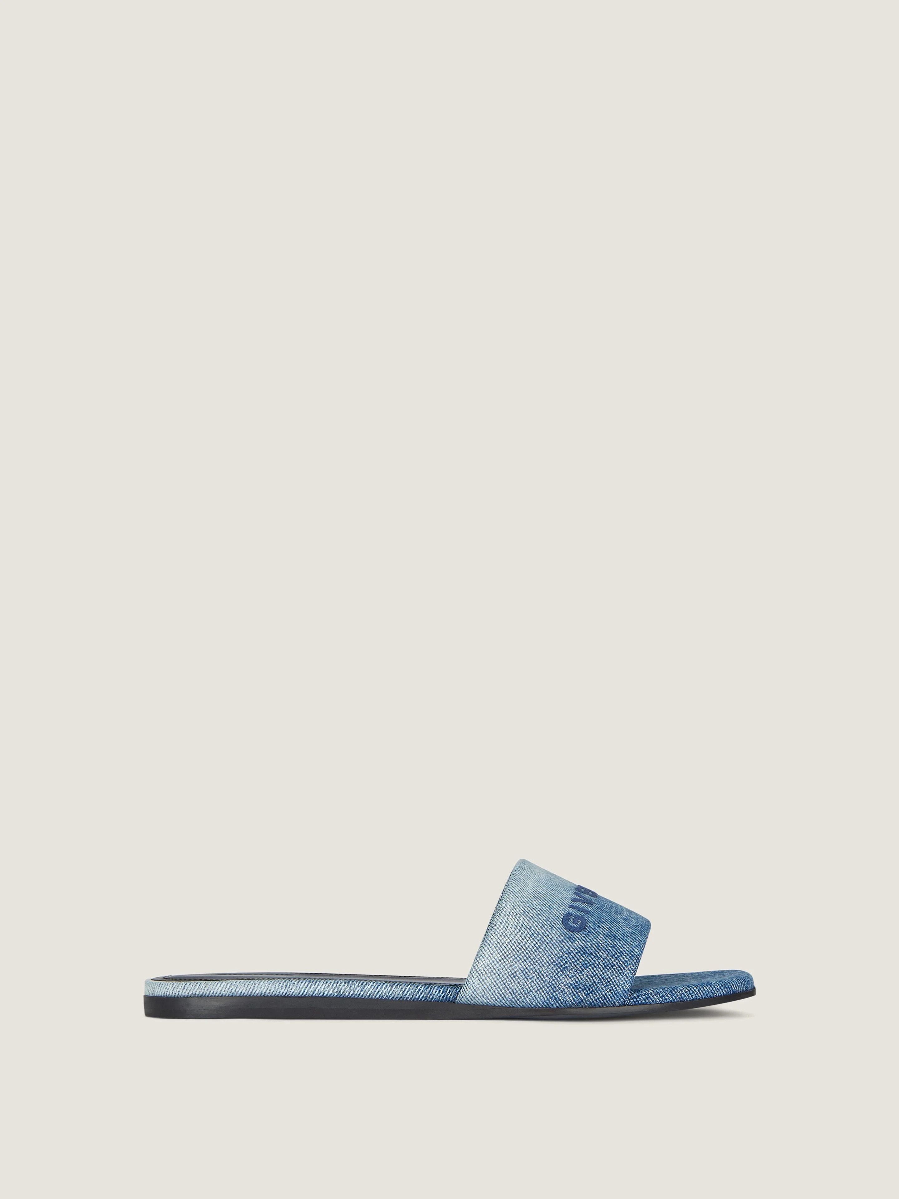 os11x1225 4G Flats Mules in Gradient Denim in Blue