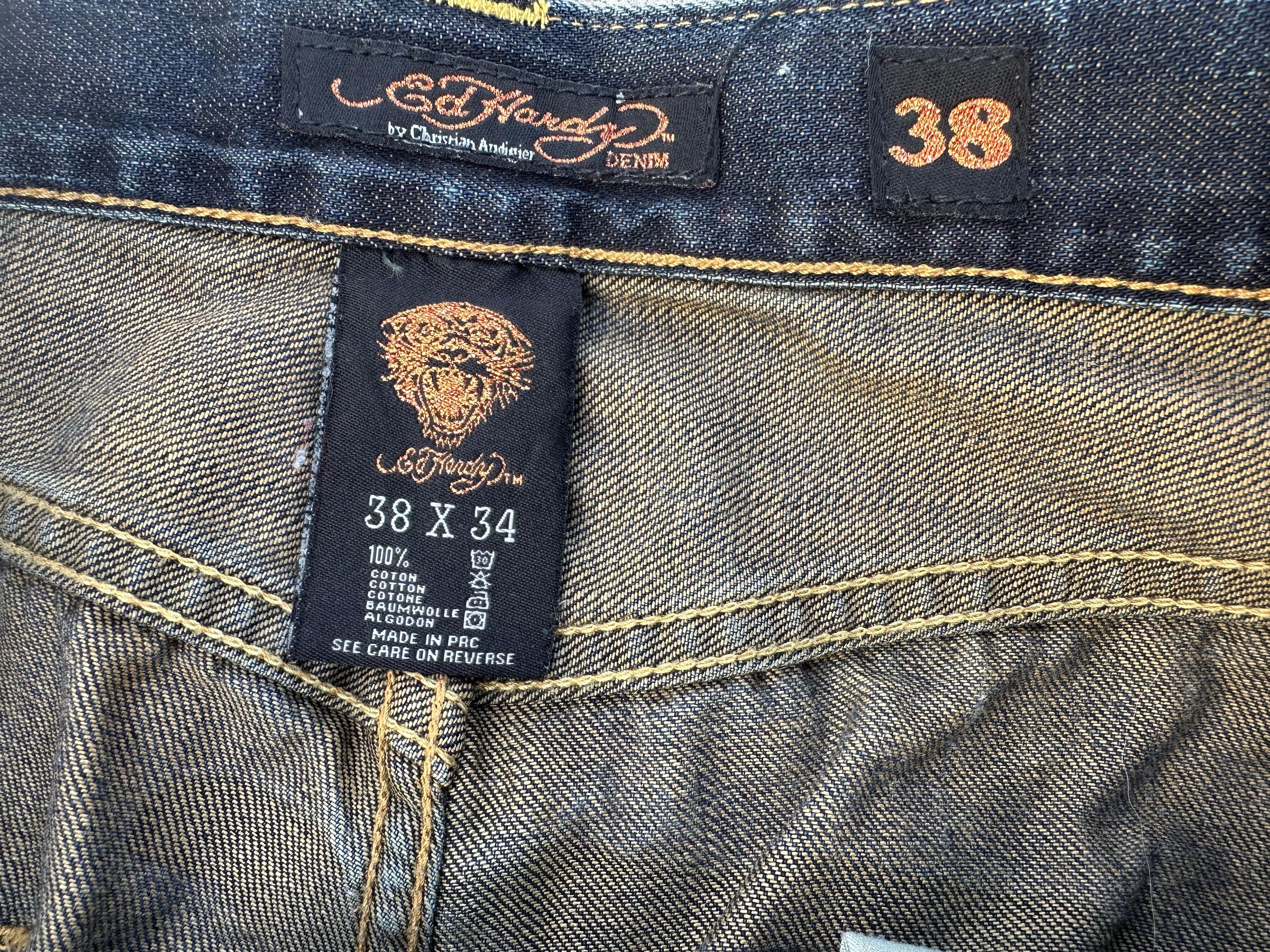 Christian Audigier × Ed Hardy × Vintage VINTAGE ED HARDY BIG LOGO BAGGY Y2K JEANS Size US 38 / EU 54 - 11 Thumbnail