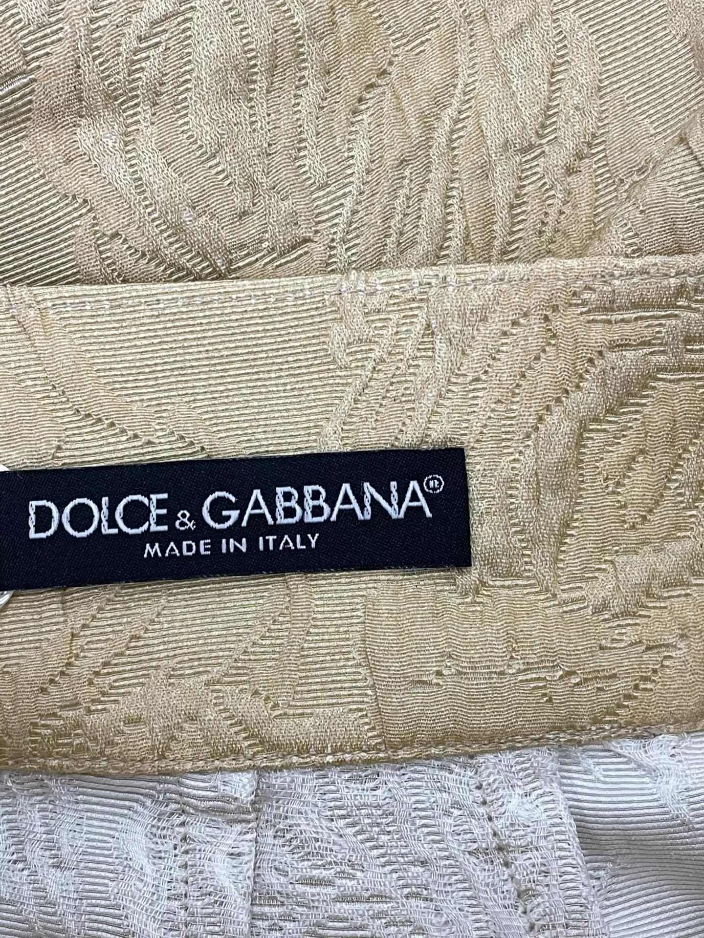 Dolce & Gabbana DG Gold Embossed Print Skirt Women's Size 40 Size 27" / US 4 / IT 40 - 4 Thumbnail