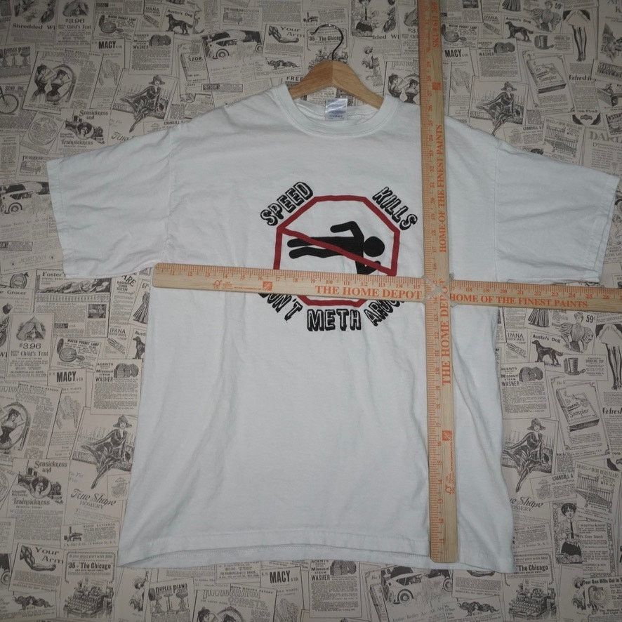Vintage Large - Vintage Y2K speed kills Dont meth around 00s t-shirt Size US L / EU 52-54 / 3 - 4 Thumbnail