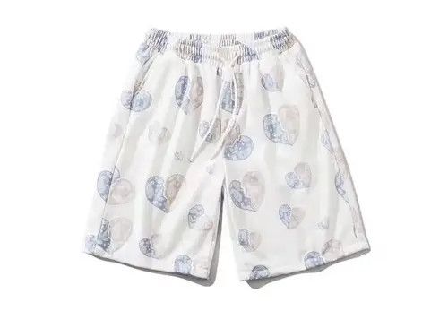 Japanese Brand 21SS Indigo Union Japan White Bandana Paisley Heart Shorts Size US 31 - 4 Thumbnail
