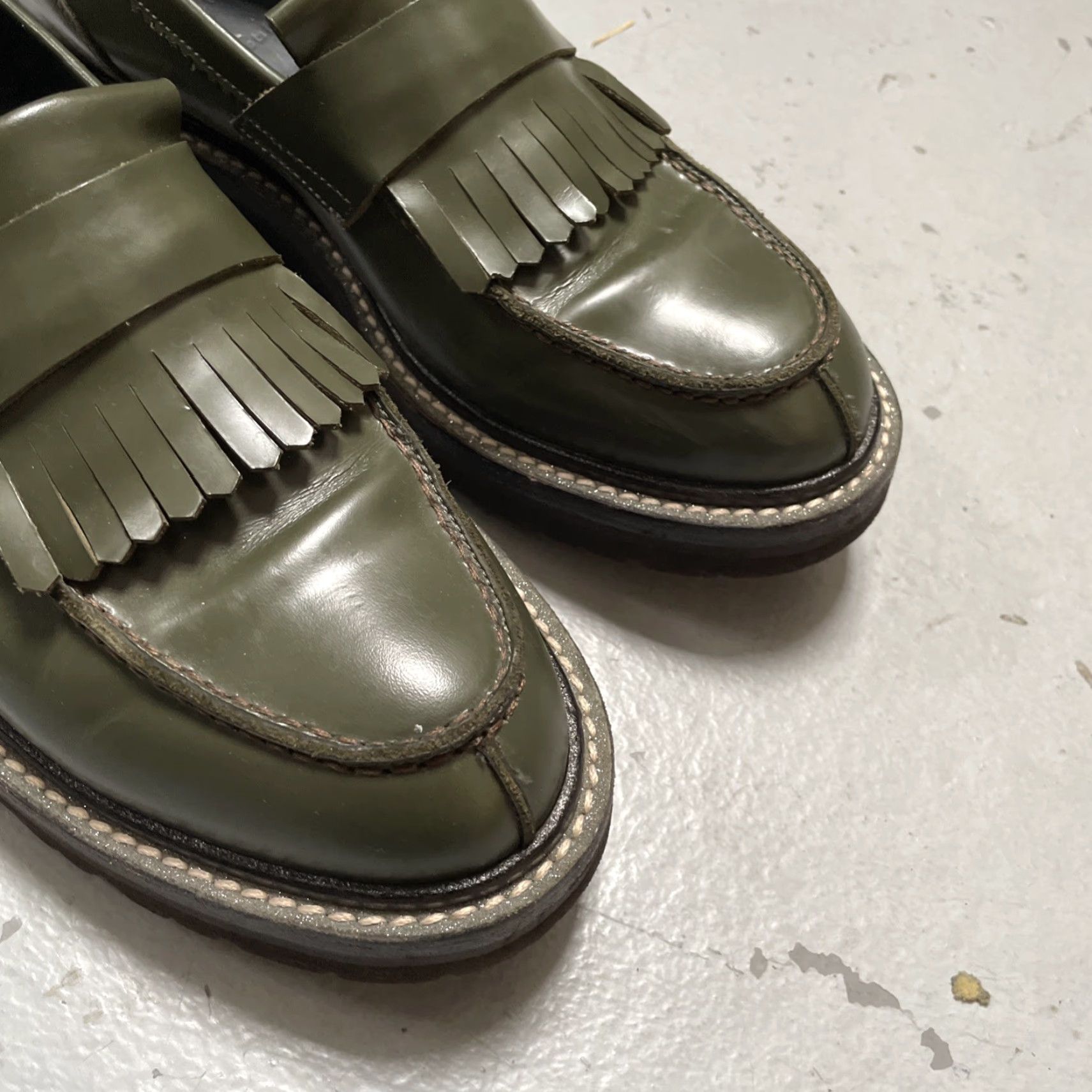 Brunello Cucinelli Brunello Cucinelli Slip On Loafers Vibram Sole Italy Euro 39 Women’s US 8.5 Green Loafer Womens Size US 9 / IT 39 - 3 Thumbnail