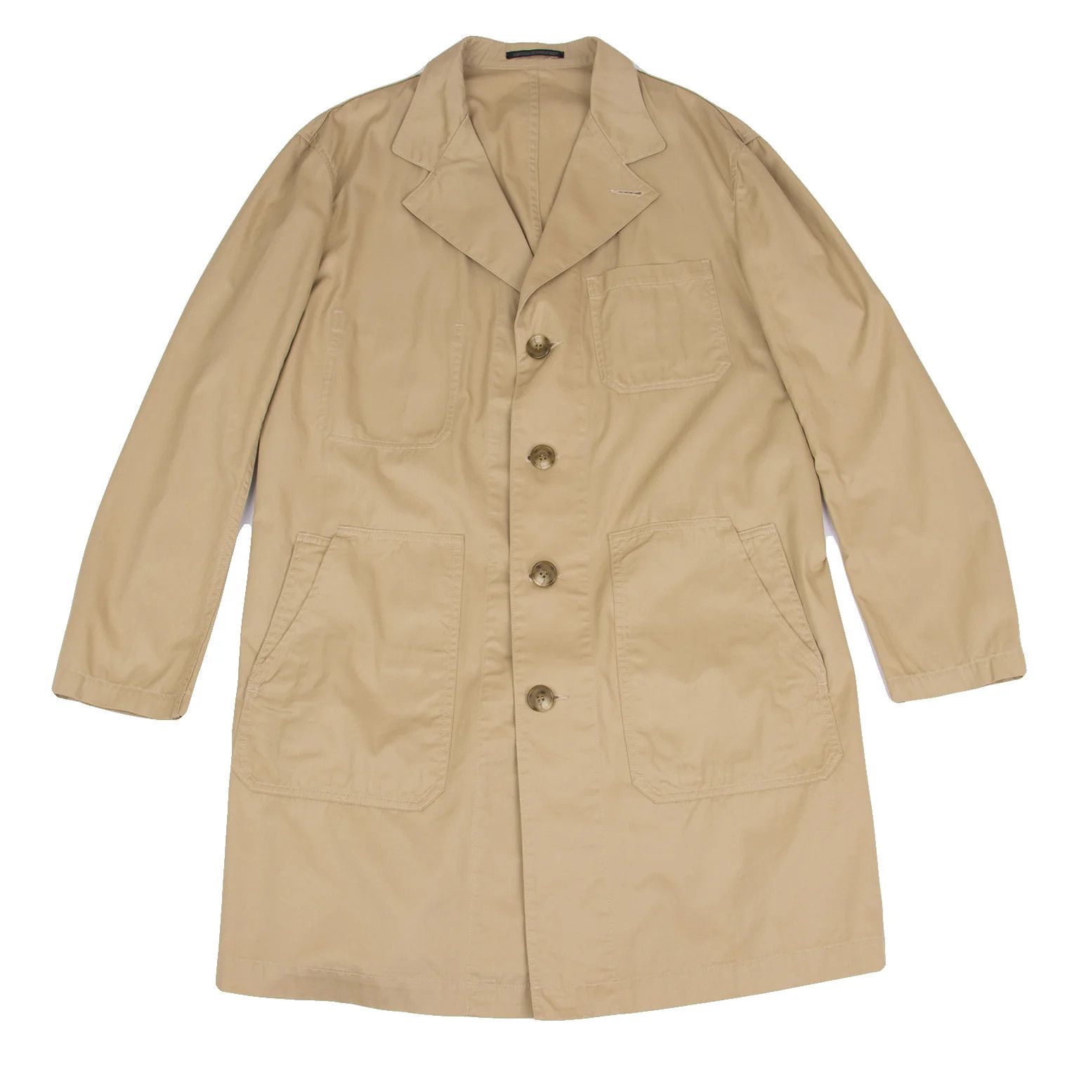 Yohji Yamamoto Yohji Yamamoto 4B Patch Pocket Long Jacket Size US XL / EU 56 / 4 - 1 Thumbnail