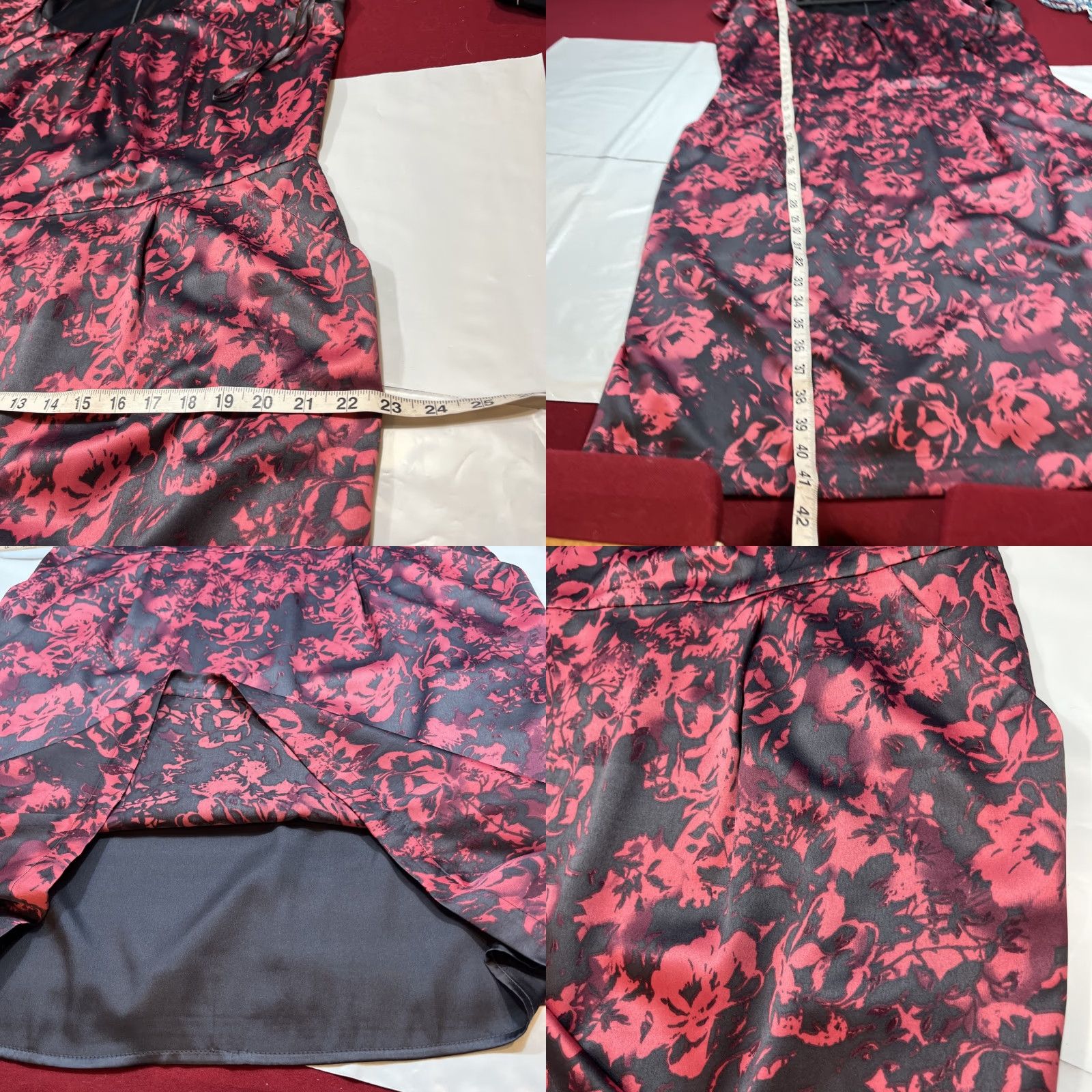 Vintage Long Tall Sally Dress Pink Gray Floral Pockets Round Neck Short Sleeves Size 16 Women Size 38" / US 16 / IT 52 - 10 Thumbnail