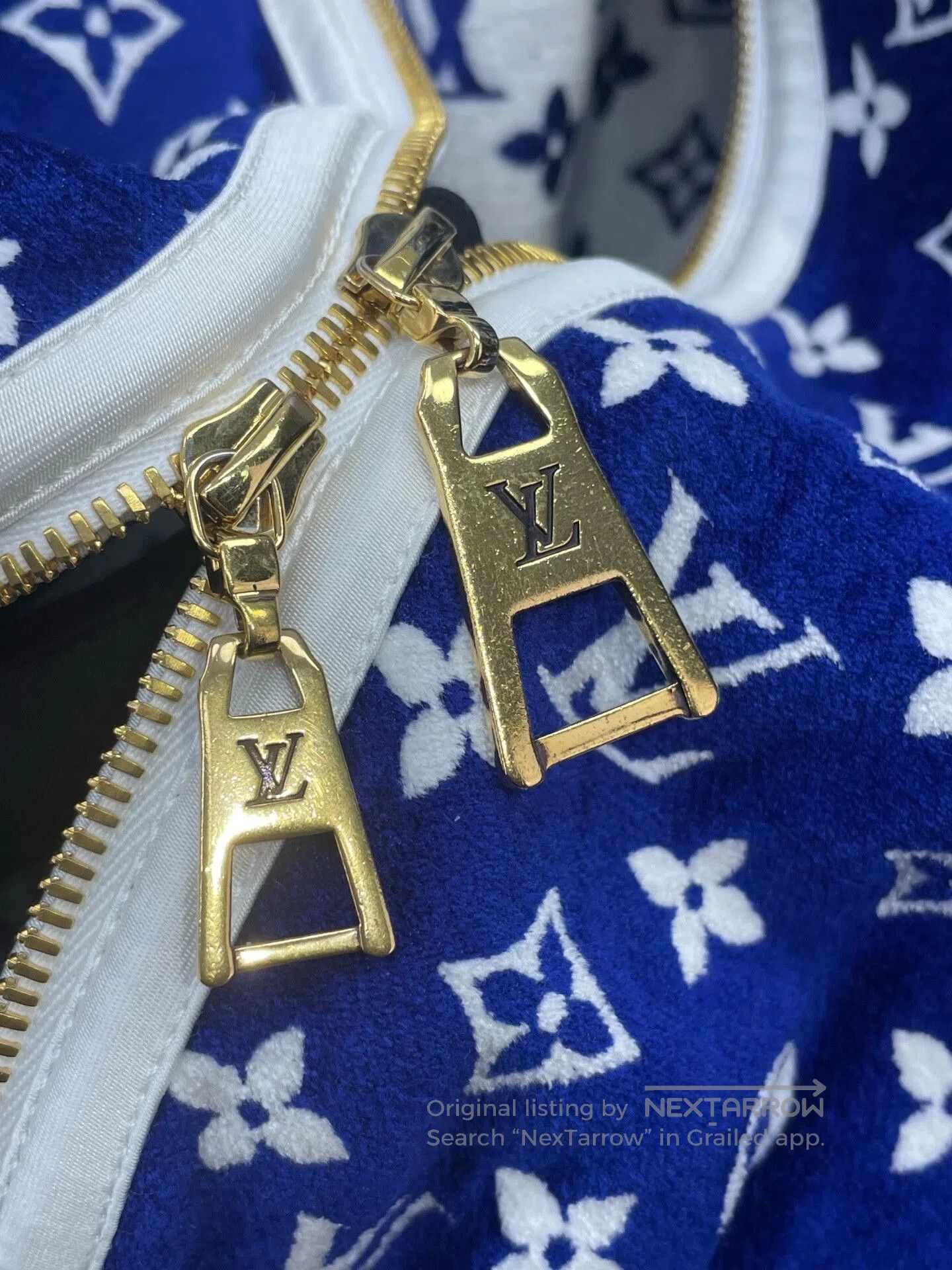 Louis Vuitton LV Blue White Double-sided Print Hooded Jacket. Size XXS / US 00 / IT 34 - 3 Thumbnail