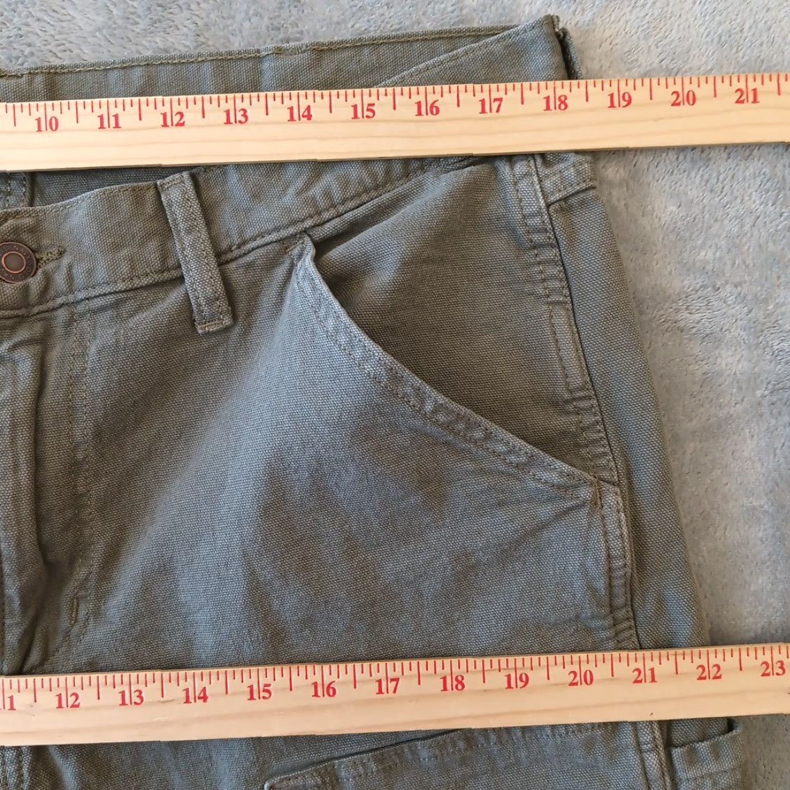 Old Navy Old Navy Pants Mens 38 Gray Double Knee Carpenter Utility Canvas Workwear 36x28 Size US 38 / EU 54 - 3 Thumbnail