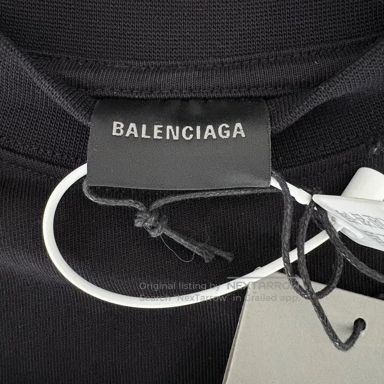 Balenciaga Balenciaga Heart Logo Embroidered Short Sleeve Black Size US S / EU 44-46 / 1 - 3 Thumbnail