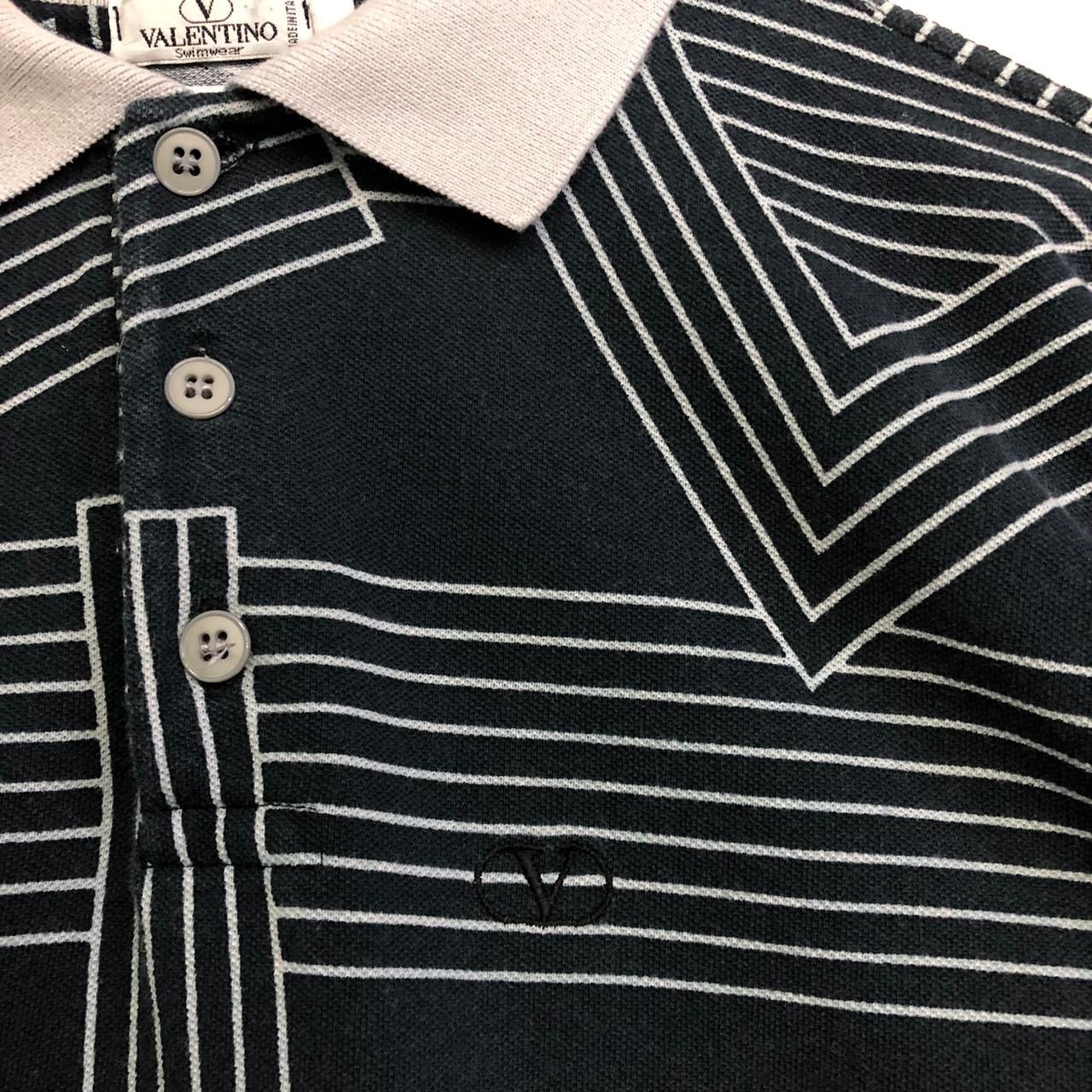 Valentino × Vintage *Rare!! Vintage VALENTINO Full print design polo tee Size US L / EU 52-54 / 3 - 4 Thumbnail