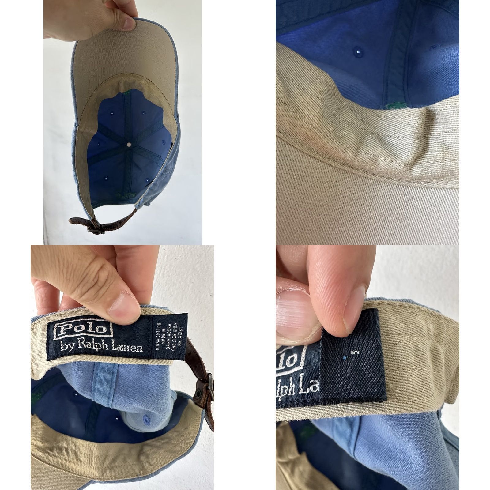Polo Ralph Lauren VINTAGE Polo Ralph Lauren Hat Cap Leather Strapback Embroidered Pony Light Blue 90s Grunge Y2K Baseball Cap Mens One Size Adjustable Lightweight Size US M / EU 48-50 / 2 - 8 Thumbnail