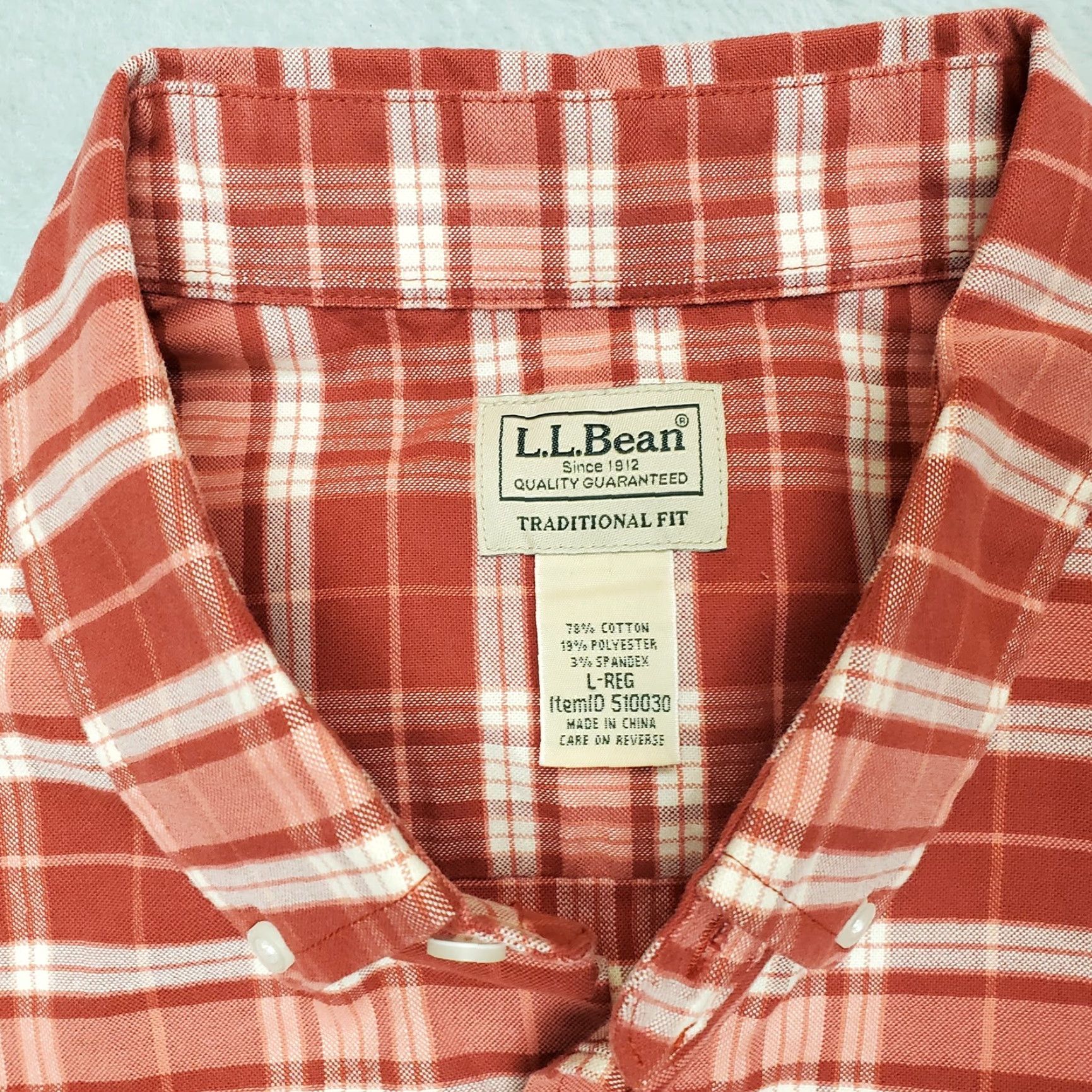 Vintage LL Bean Shirt Mens Large Red Plaid Twill Traditional Fit Long Sleeve Button Down Size US L / EU 52-54 / 3 - 4 Thumbnail
