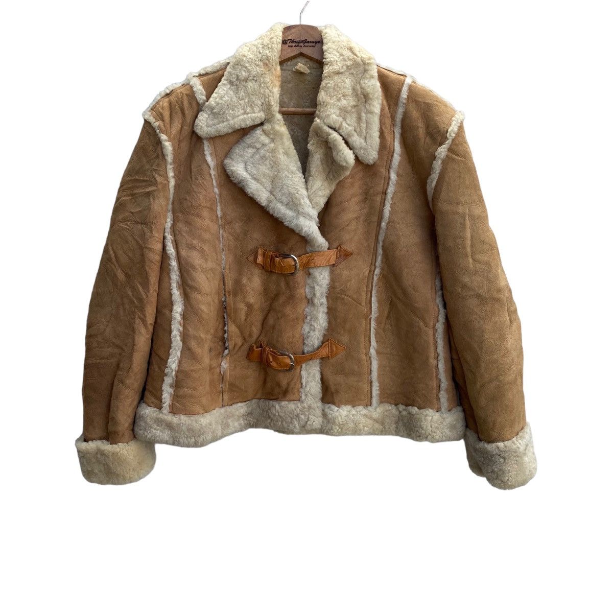 Vintage Genuine Leather & Suede Faux Sherling Jacket Sz 40