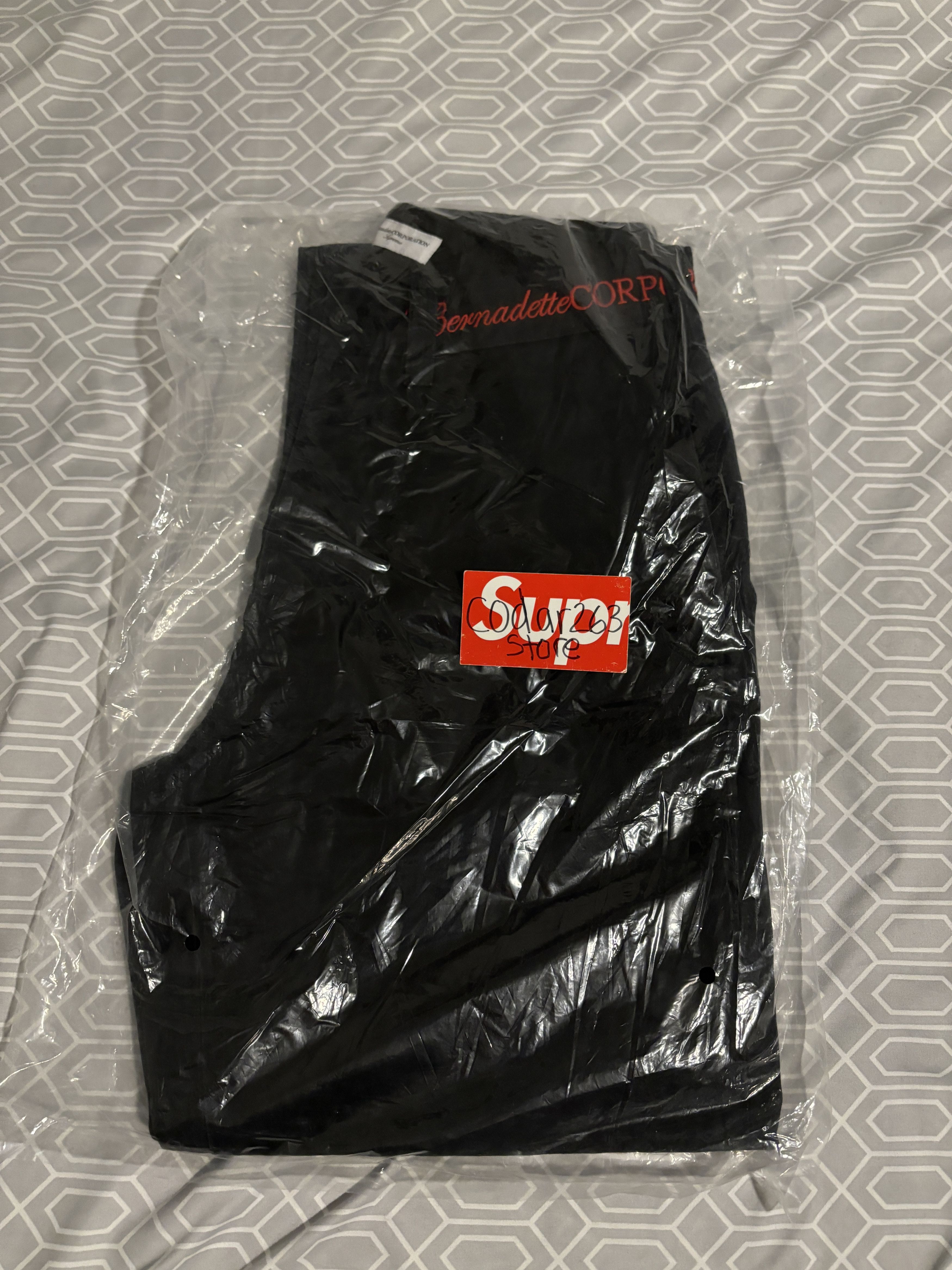 image of Old English Chino Pants Supreme Bernadette Corporation Work in Black, Men's (Size 30)
