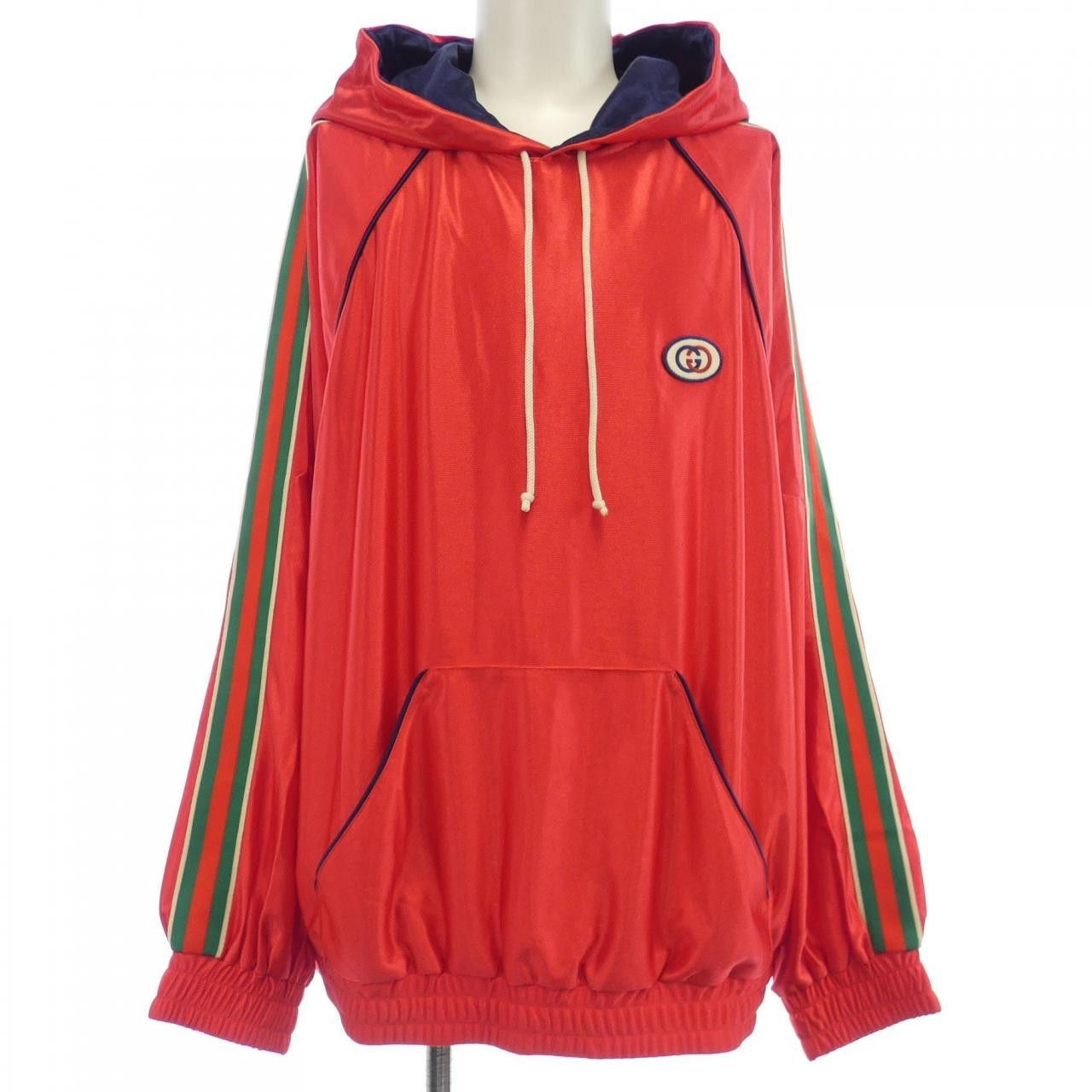 Gucci Gucci Gucci Logo Patch Shiny Jersey Hoodie Cotton Sweatshirts & Hoodies 653373 XJDI9 DUTY FREE for USA Size ONE SIZE - 1 Thumbnail