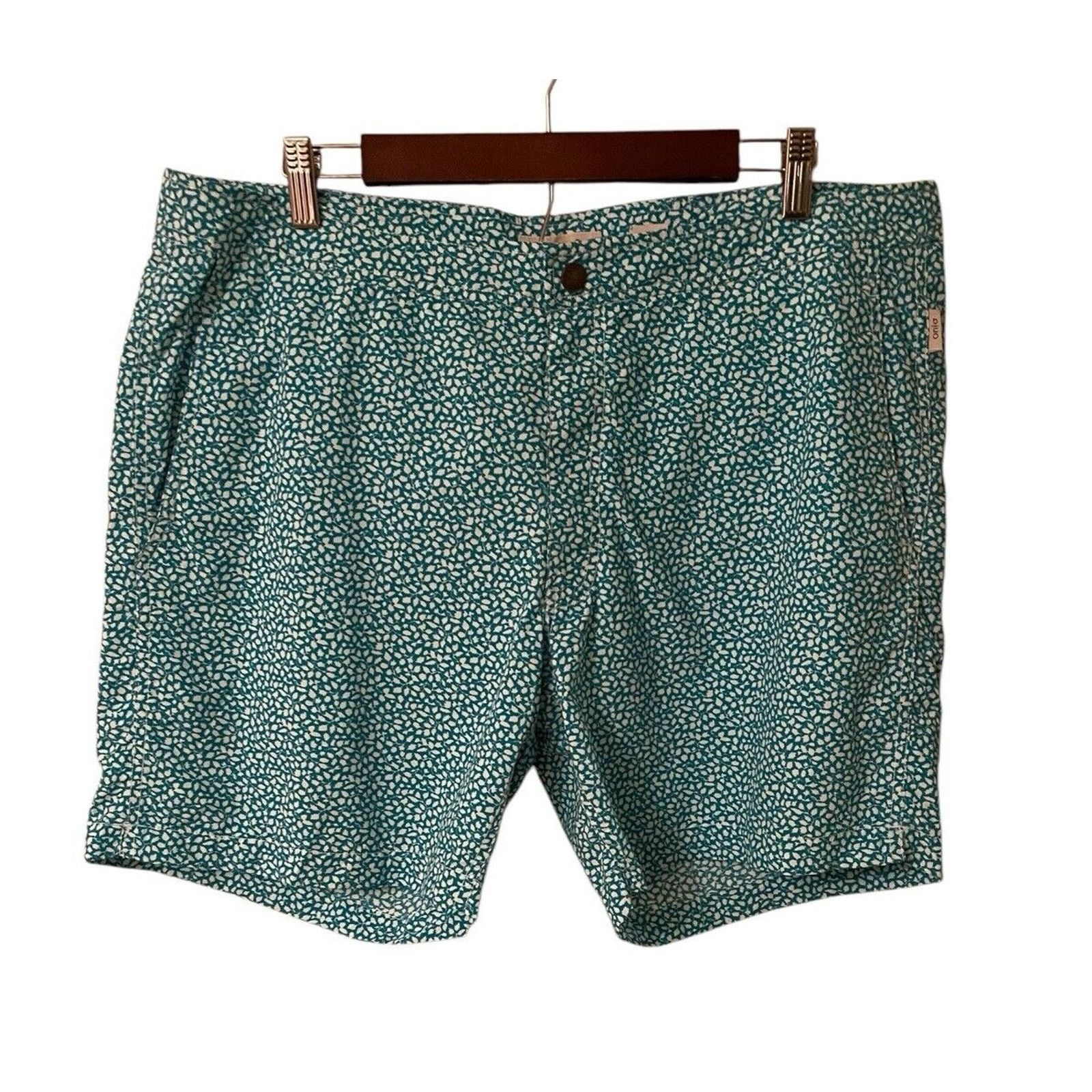 Onia Onia Men’s Swim Trunks Aqua Teal Zip Fly Size 38 New Size US 38 / EU 54 - 1 Thumbnail