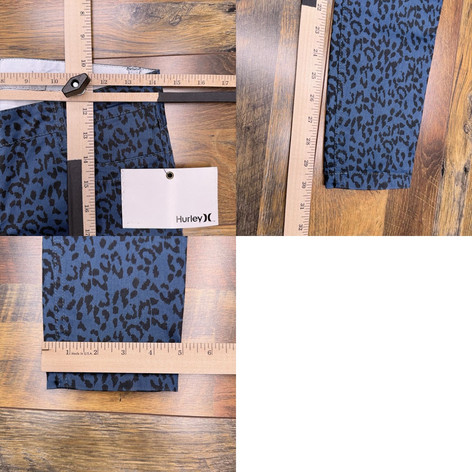 Hurley Hurley Skinny Jeans Womens 27 Teal Green Leopard Coated Low Rise Stretch New Size 27" / US 4 / IT 40 - 8 Thumbnail