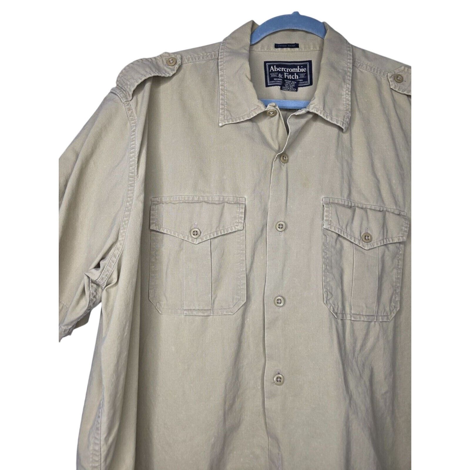 Abercrombie & Fitch Abercrombie & Fitch Safari Button Shirt Short Sleeve XL Size US XL / EU 56 / 4 - 2 Thumbnail