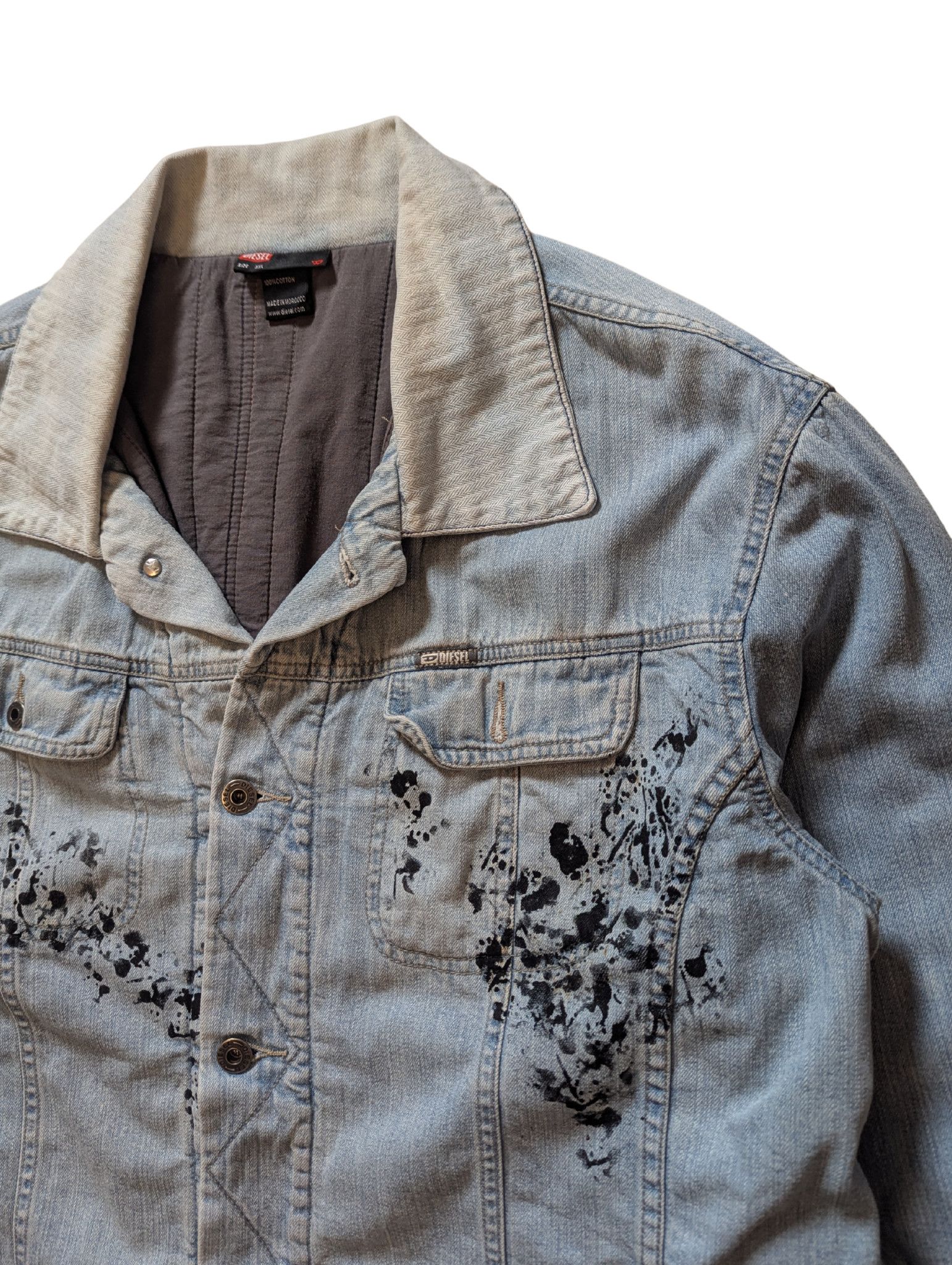 Diesel Vintage Diesel Denim Jacket Distressed Y2K Size US XXL / EU 58 / 5 - 4 Thumbnail