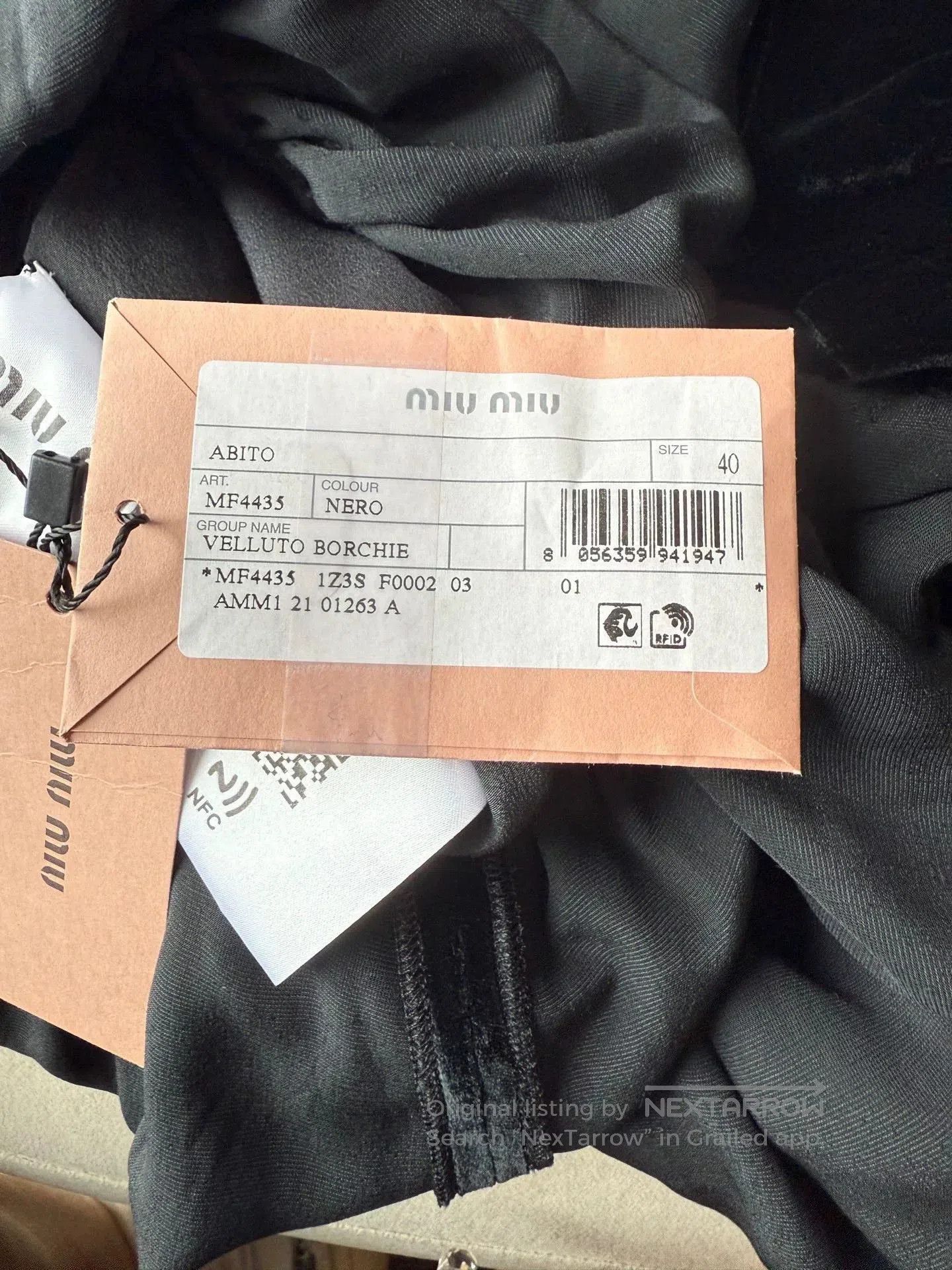 Miu Miu Miu Miu SS22 Contrast Collar Rivet Velvet Dress. Size M / US 6-8 / IT 42-44 - 8 Thumbnail